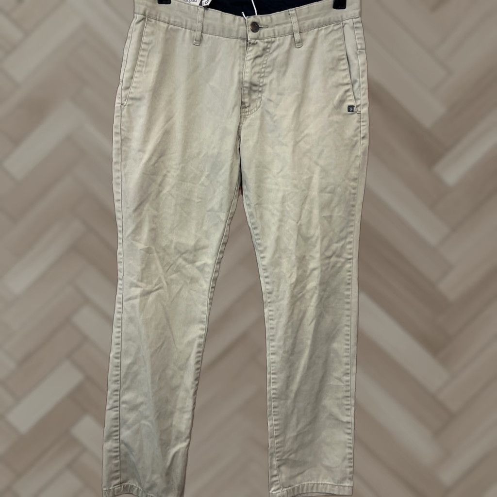 Volcom Volcom Chino Pants Mens 30x31 Tan Khaki Twill Cotton Blend Straight Leg Casual Dress Pants Size US 30 / EU 46 - 1 Thumbnail