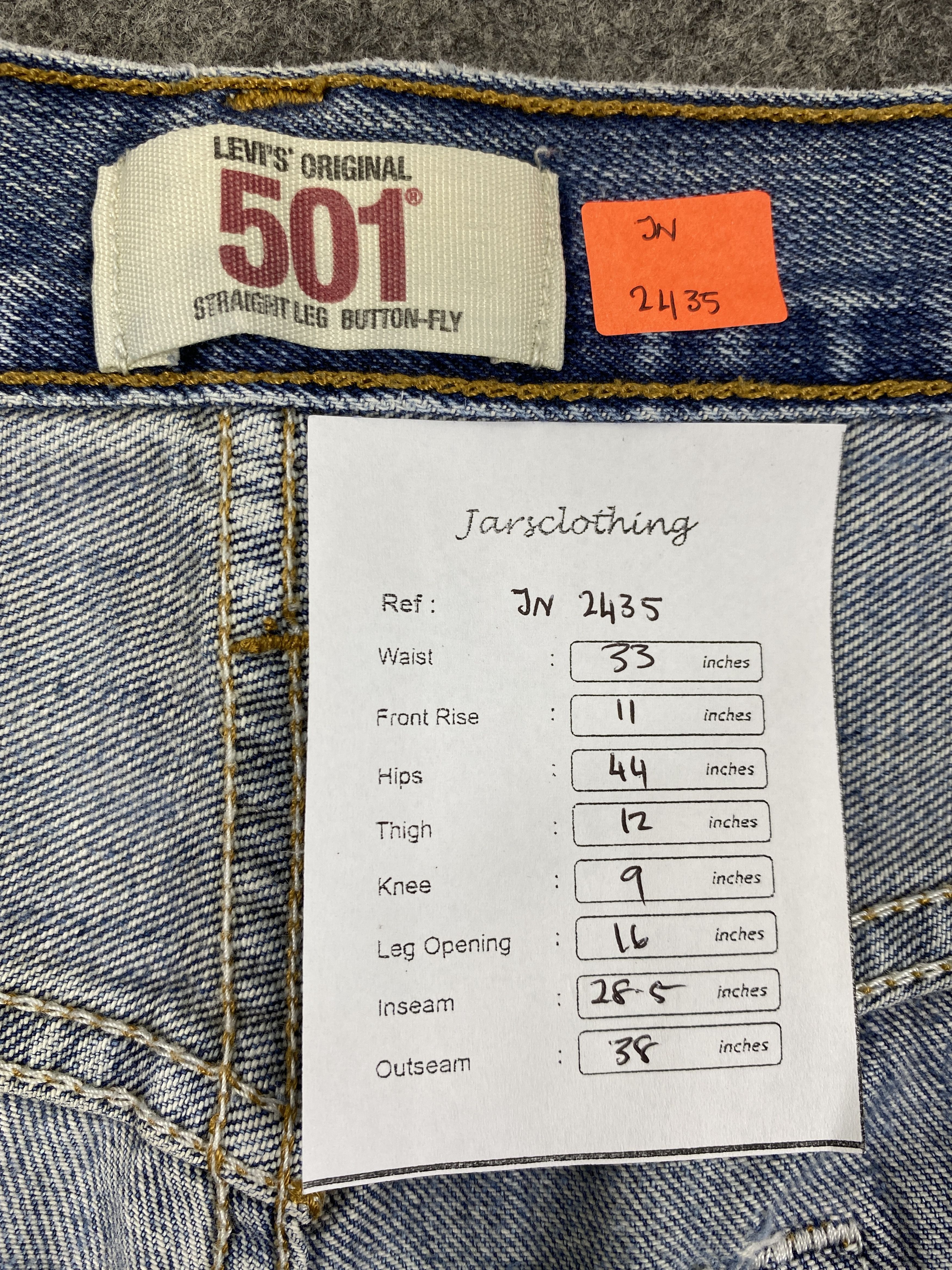 Levi's Distressed Blue Vintage Levi's 501 33x28.5 Denim -JN2435 Size US 33 - 8 Thumbnail