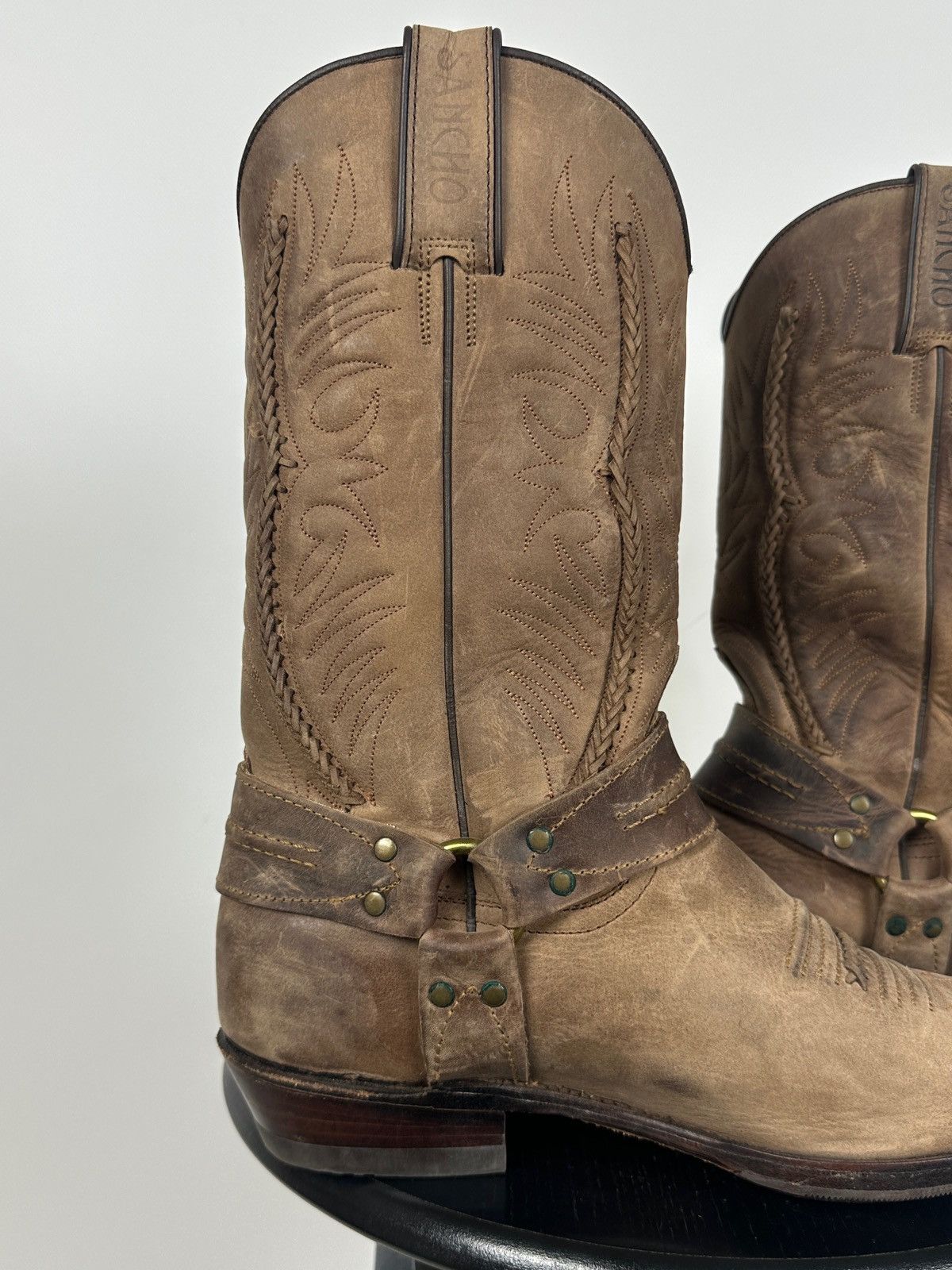Sancho Boots Sancho Abarca 5122 Leather Cowboy Western Motorcycle Boots Size US 8 / EU 41 - 17 Thumbnail