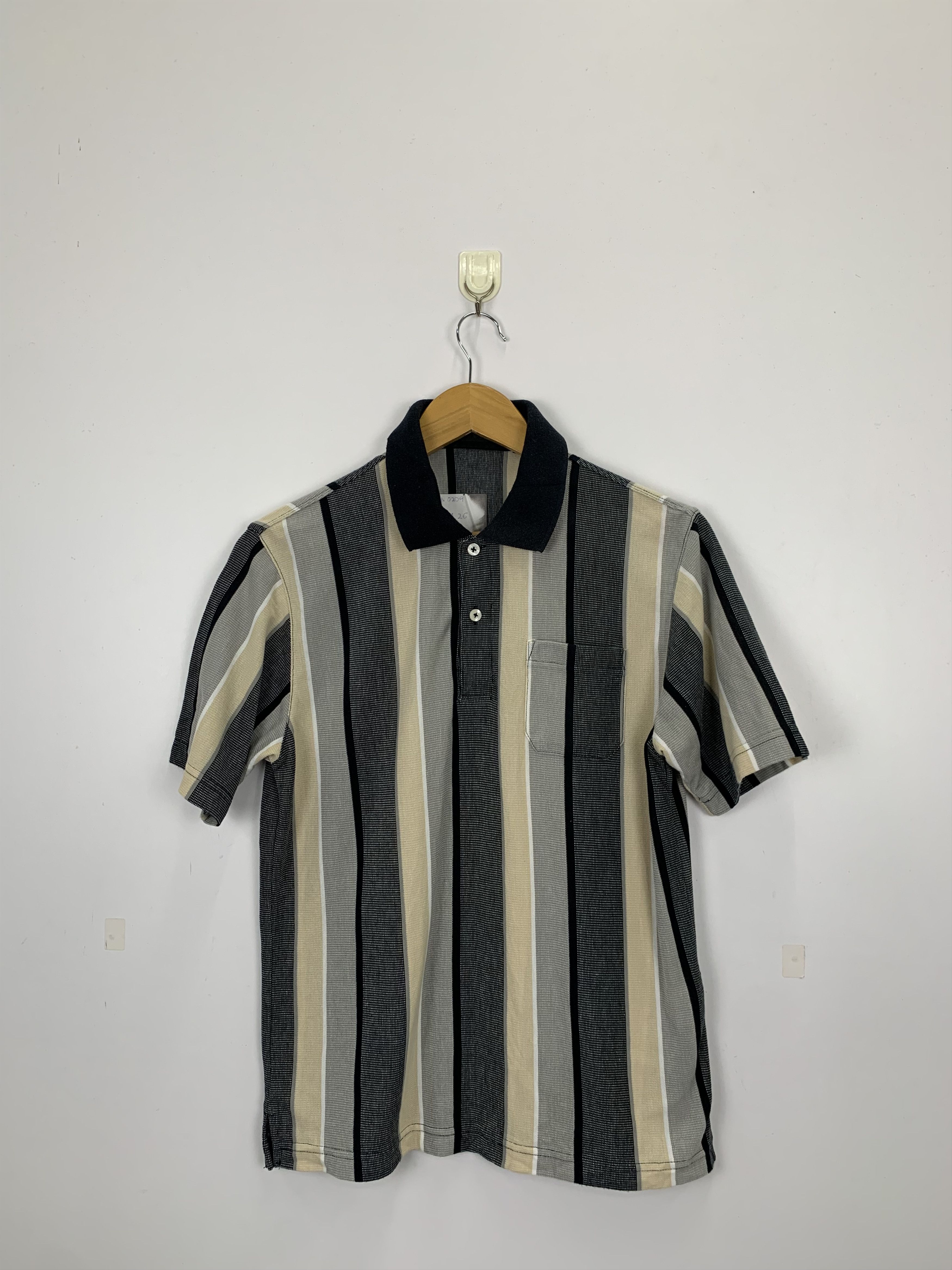 Kansai Yamamoto Vintage Kansai Yamamoto Striped Polo Tee TA0209 Size US M / EU 48-50 / 2 - 1 Thumbnail