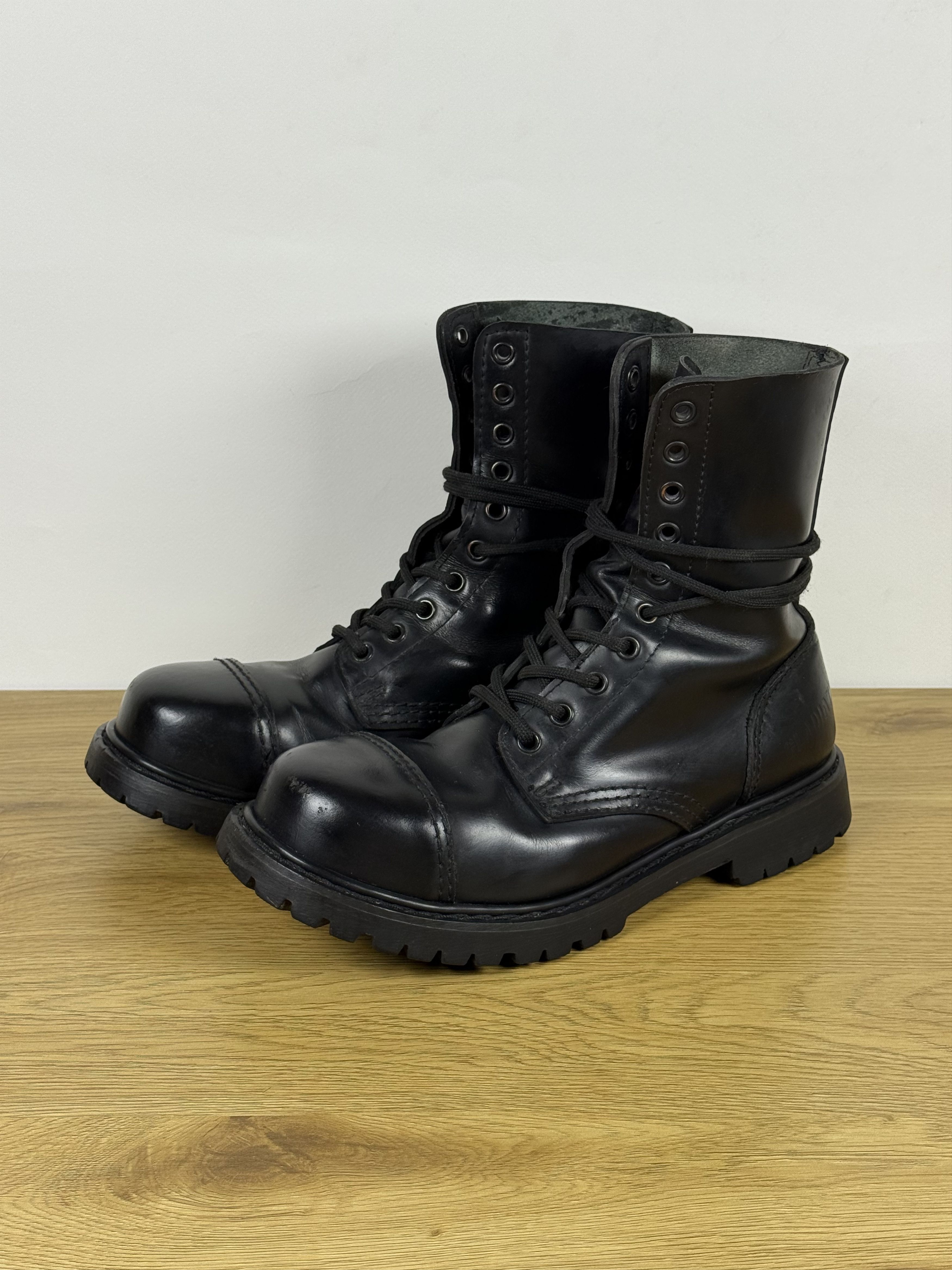New Rock Men's Vintage Gladiator Punk Goth Black Boots US10 Size US 10 / EU 43 - 2 Thumbnail