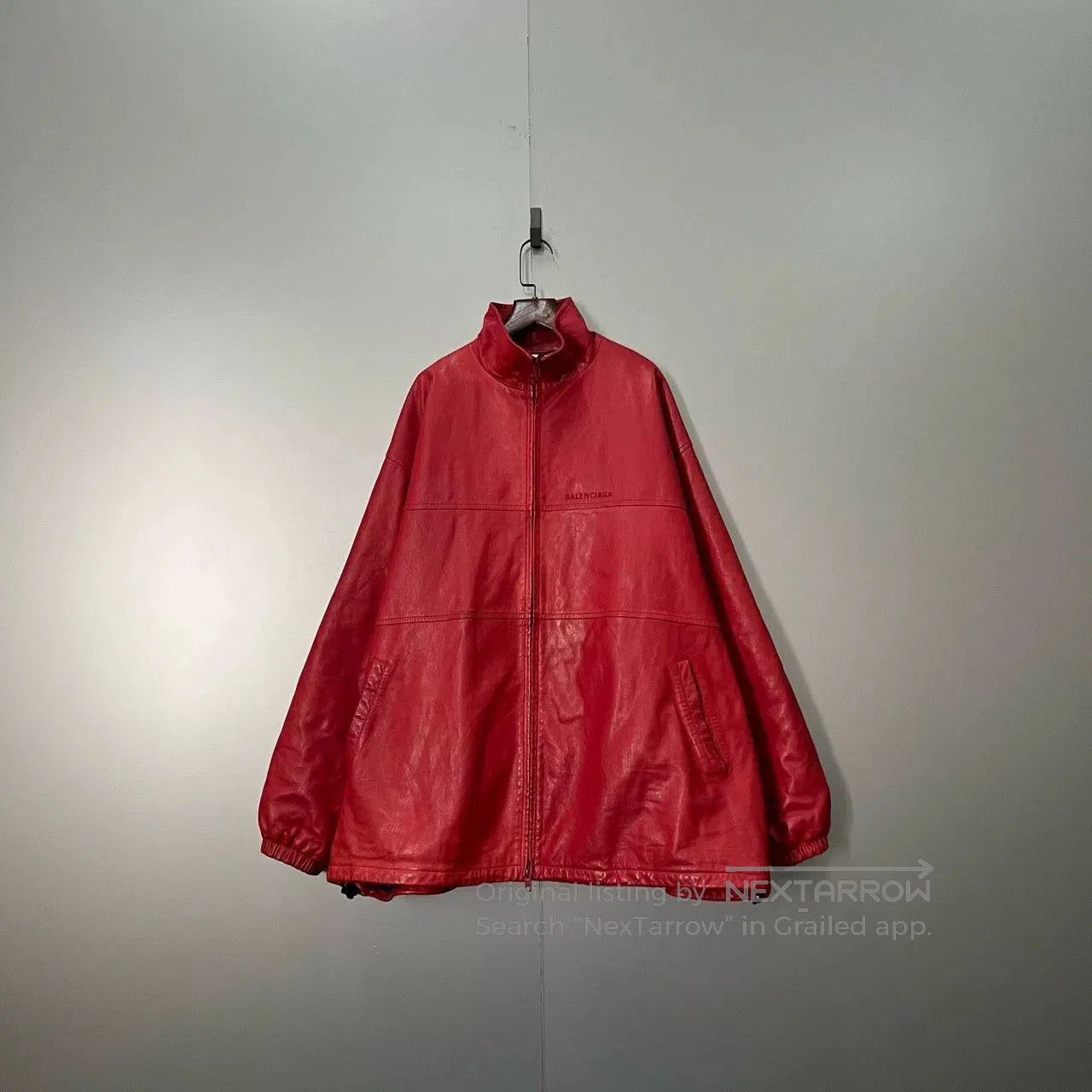 Other Balenciaga Red Embroidered Logo Leather Jacket. Size US L / EU 52-54 / 3 - 1 Thumbnail