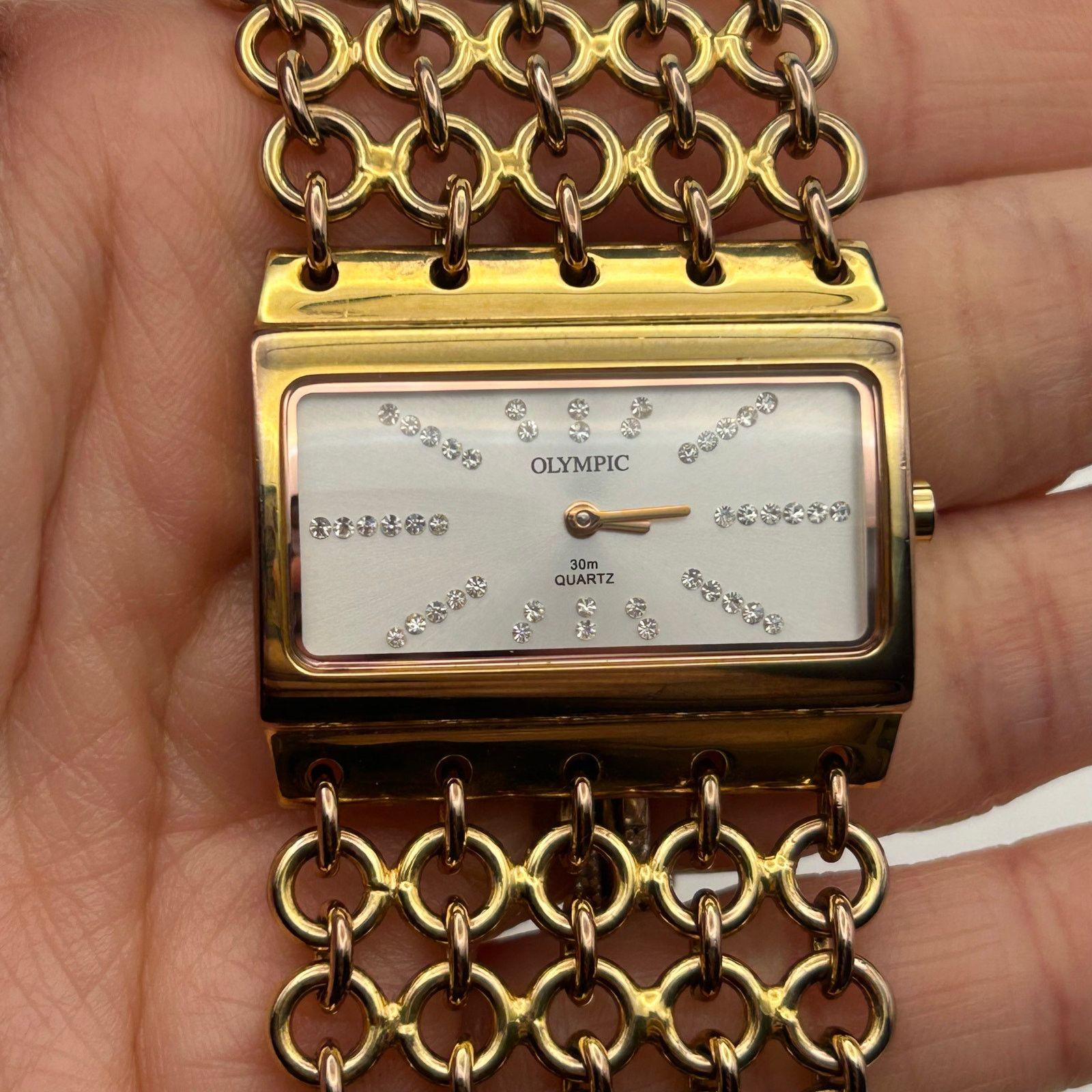 Other Olympic Gold Tone Crystal Accents Women’s Watch New Battery Size ONE SIZE - 6 Thumbnail