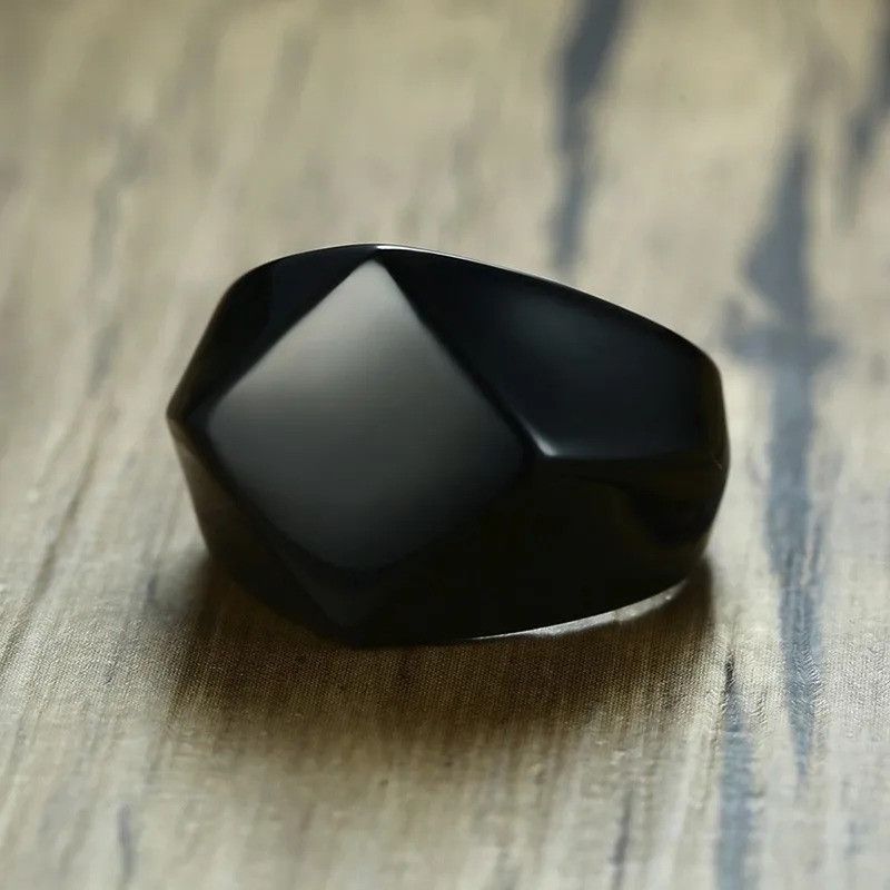 Jewelry × Vintage Quadrangle Flat Top Square Men Ring Size ONE SIZE - 3 Thumbnail