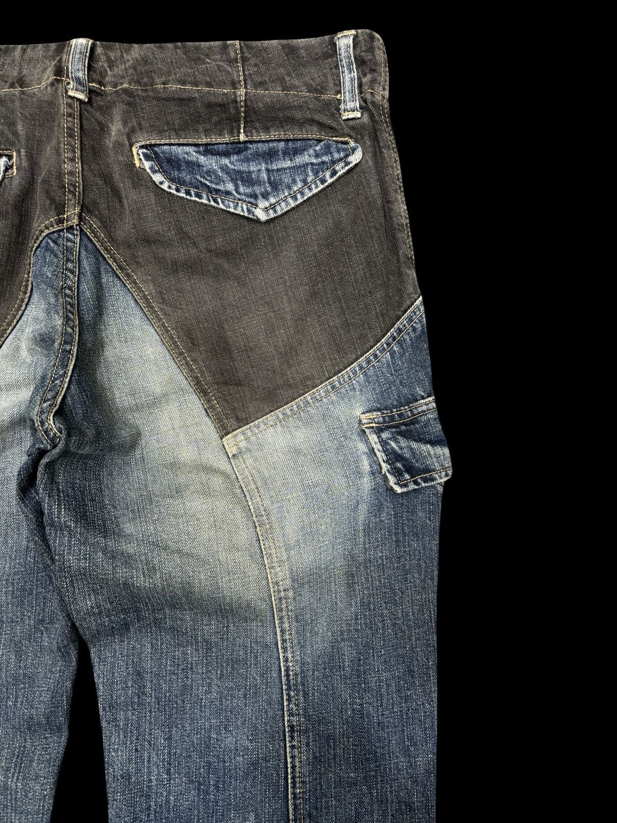 Japanese Brand PPFM Japan Custom Performance Two Tones Cargo Biker Denim Size US 33 - 11 Thumbnail