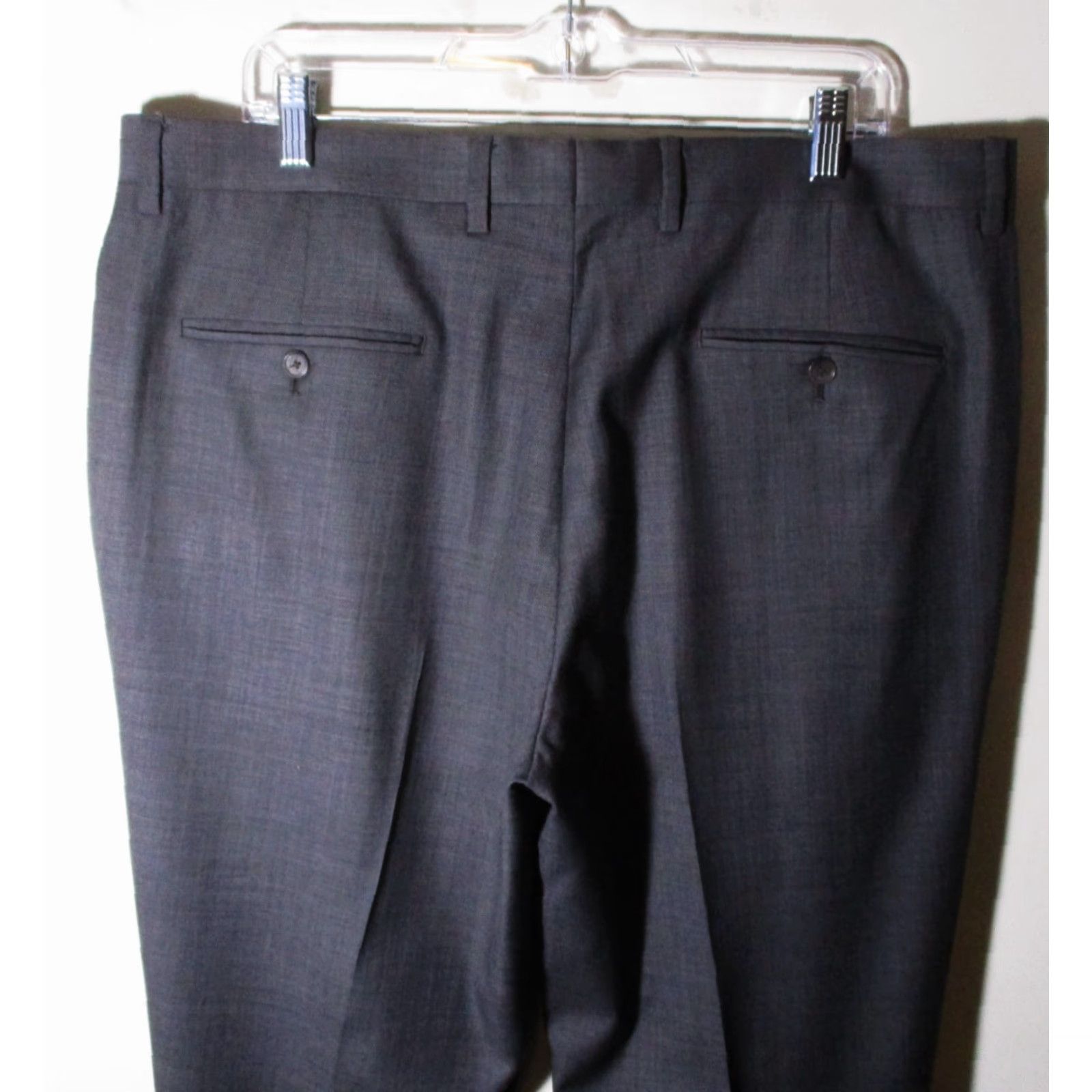 Tommy Hilfiger TOMMY HILFIGER Gray 100% Wool Flat Dress Pants Men 38W 29L Size US 38 / EU 54 - 4 Thumbnail