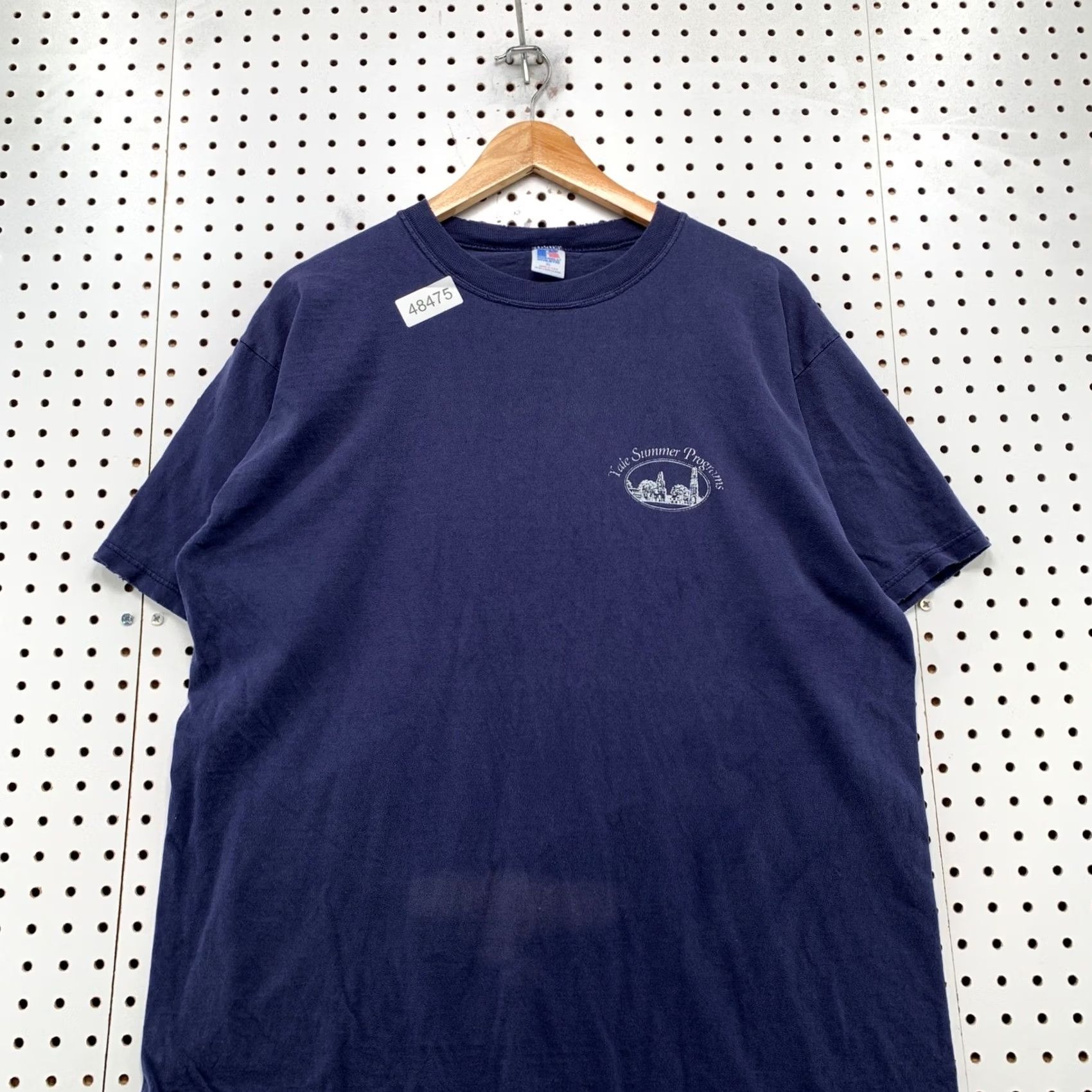 Russell Athletic VINTAGE Russell Athletic T Shirt Mens XL Navy Blue 90s Yale University Campus Skyline Graphic Print 1990s Collegiate Summer Programs Mens Size US XL / EU 56 / 4 - 4 Thumbnail
