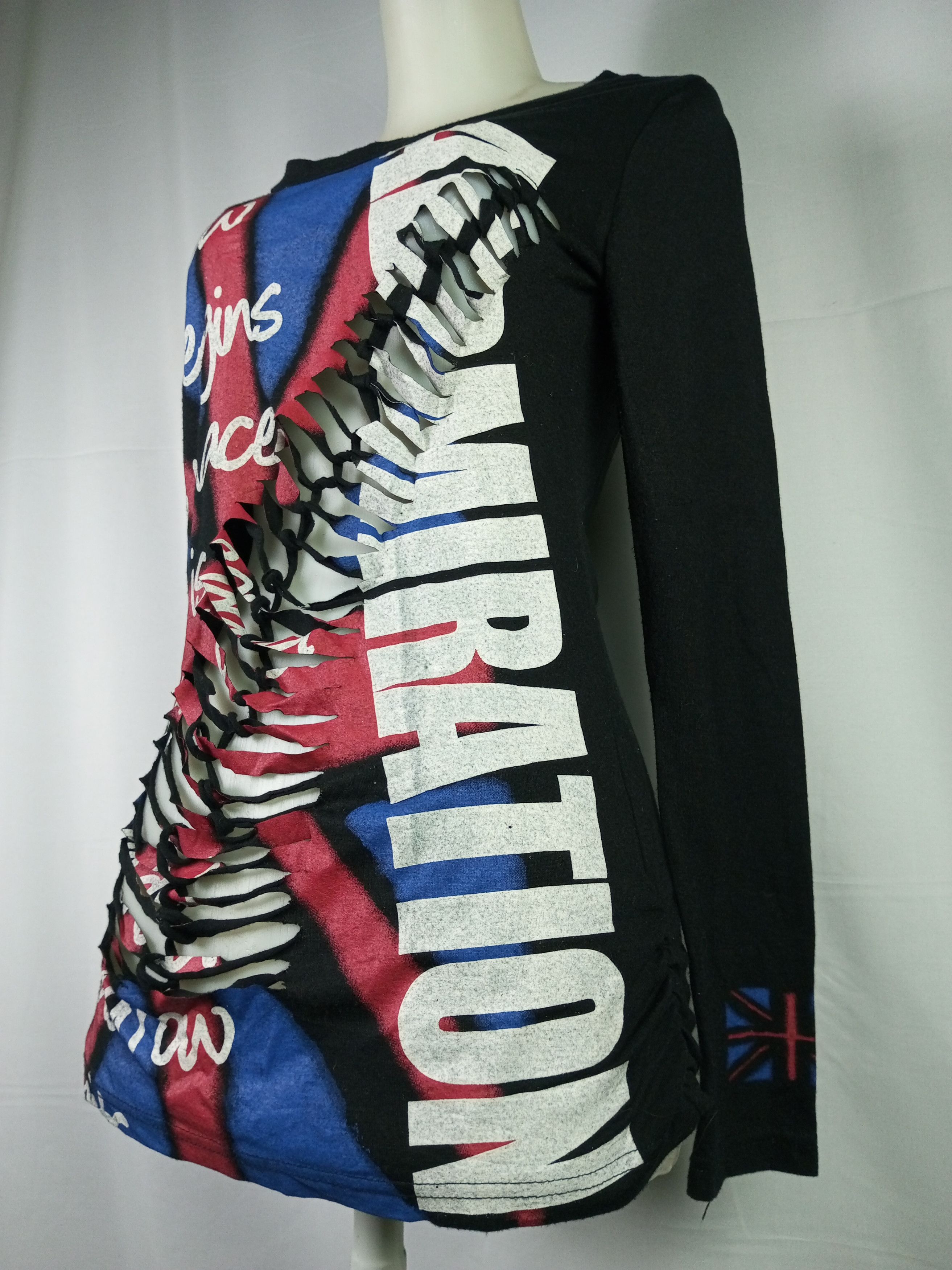 If Six Was Nine × Japanese Brand × Le Grande Bleu (L.G.B.) Knick Knack Distressed Grunge Punk long Sleeve Tshirt Size M / US 6-8 / IT 42-44 - 5 Thumbnail