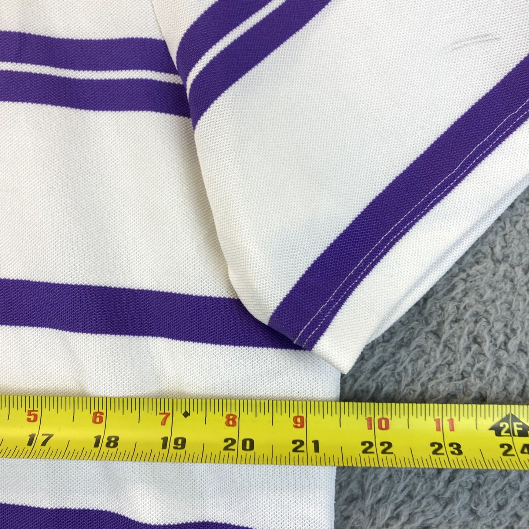Polo Ralph Lauren POLO RALPH LAUREN White Striped Polo Shirt Mens Short Sleeve Size M Classic Activewear Size US M / EU 48-50 / 2 - 6 Thumbnail