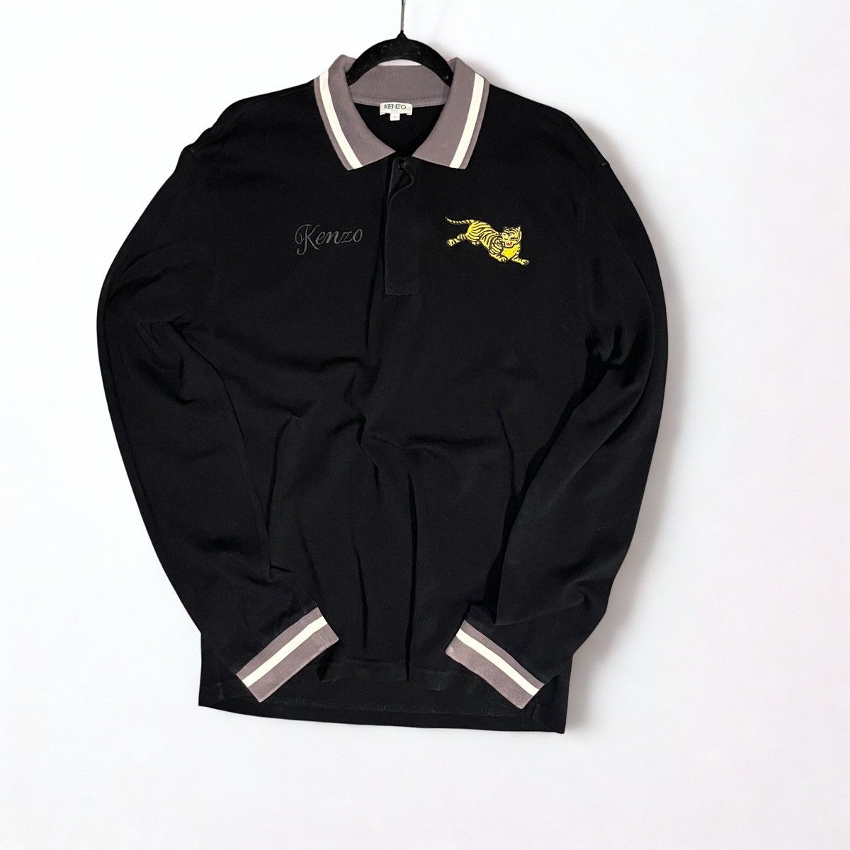 Kenzo Kenzo Tiger Long Sleeve Polo Black S FB65PO124BA Size US S / EU 44-46 / 1 - 1 Thumbnail