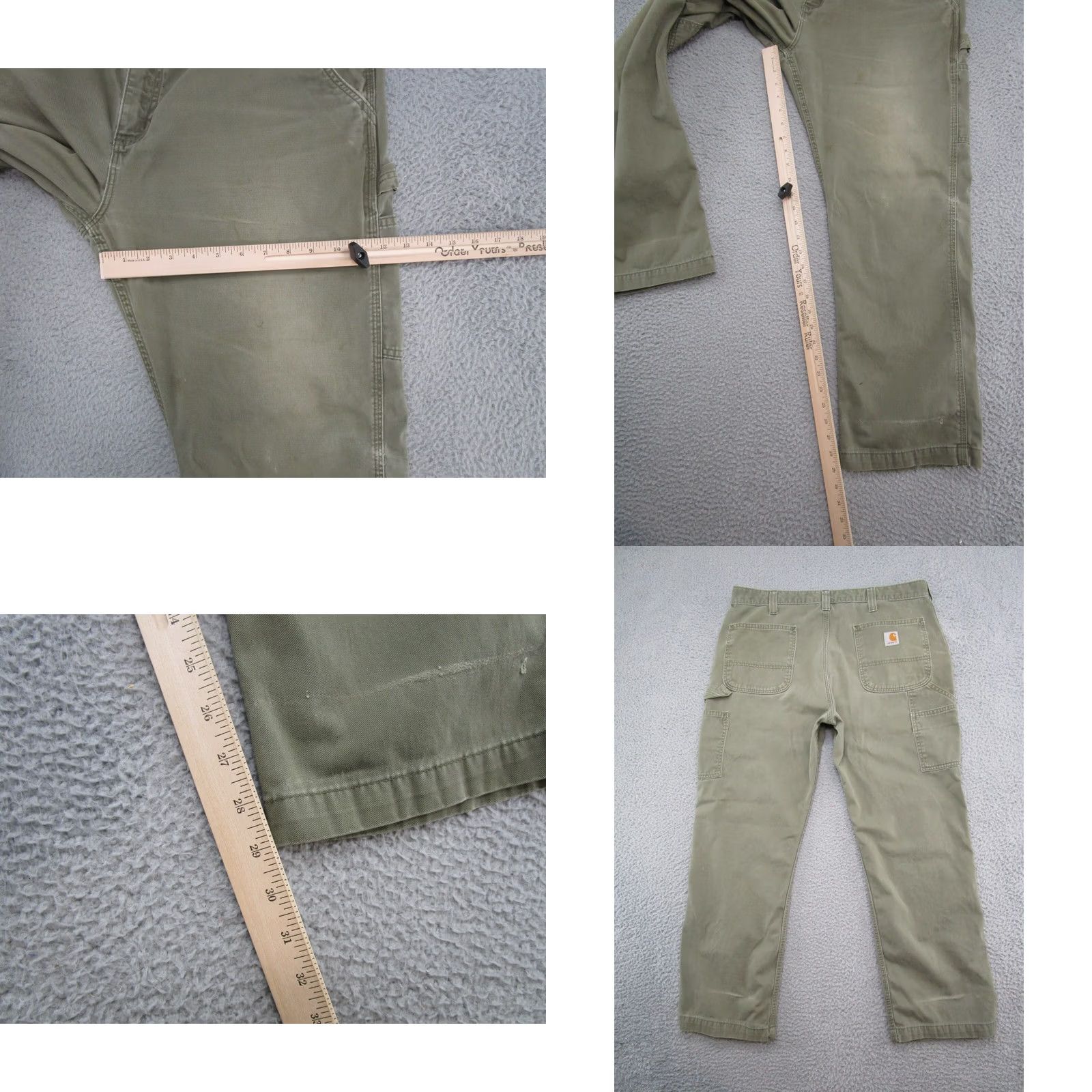 Carhartt VINTAGE Carhartt B324 ARG Relaxed Fit Carpenter Pants 38x30 Green Distressed Mens Jeans Pants Size US 38 / EU 54 - 8 Thumbnail