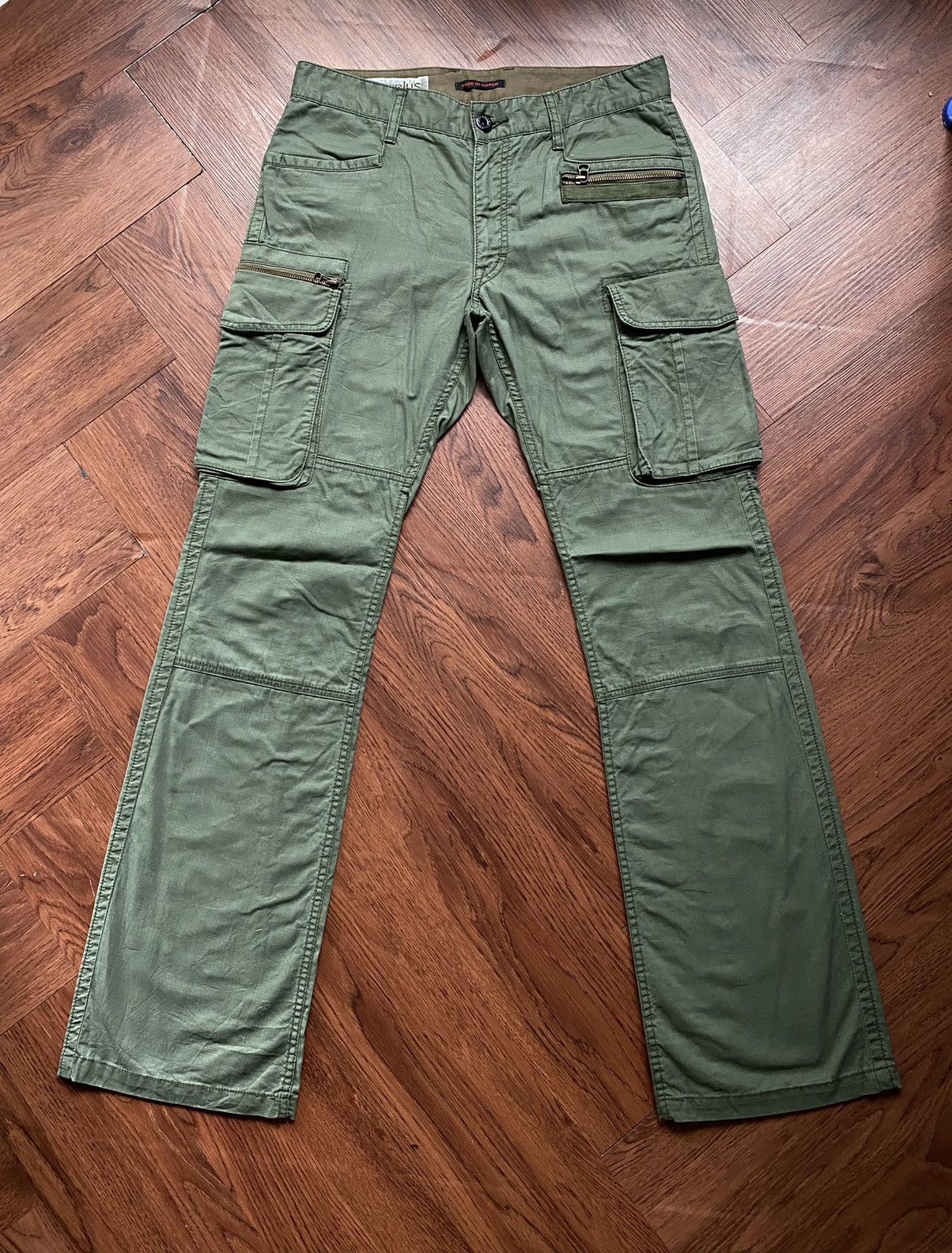 image of Surplus Cargo Flare Pants in Olive Green, Men's (Size 33)