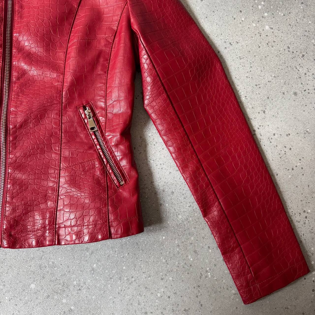 20471120 Y2K Woman’s Faux Leather Moto Biker Jacket Size M / US 6-8 / IT 42-44 - 8 Thumbnail