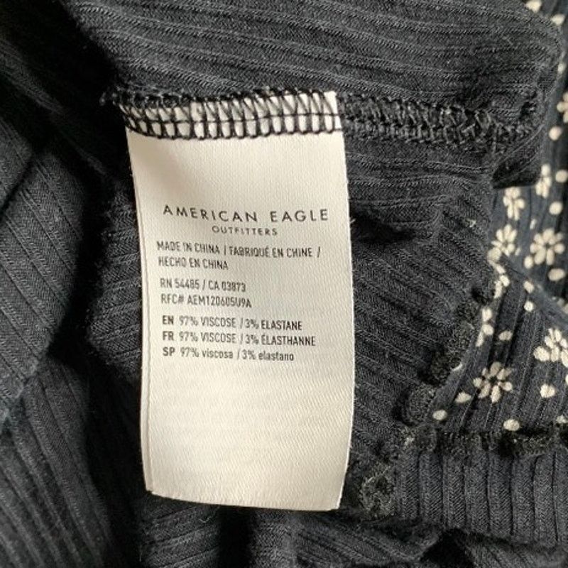 American Eagle Outfitters AMERICAN EAGLE Soft & Sexy Black Floral Crop Top Women Large Size L / US 10 / IT 46 - 7 Thumbnail