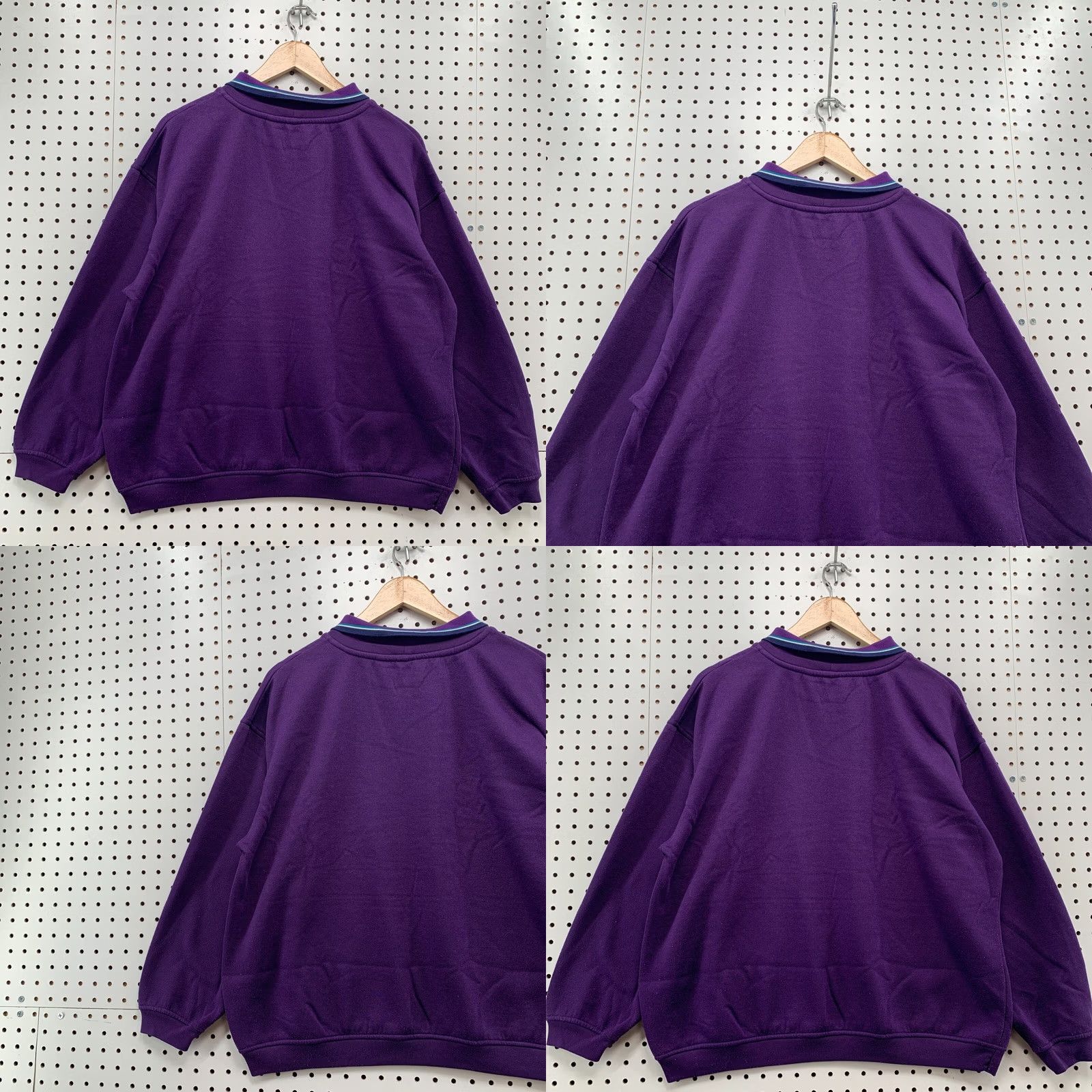 ESPIRIT VINTAGE Bolo Shirt Womens XL Purple Spirit Collared Sweatshirt Embroidered Floral Size XL / US 12-14 / IT 48-50 - 9 Thumbnail