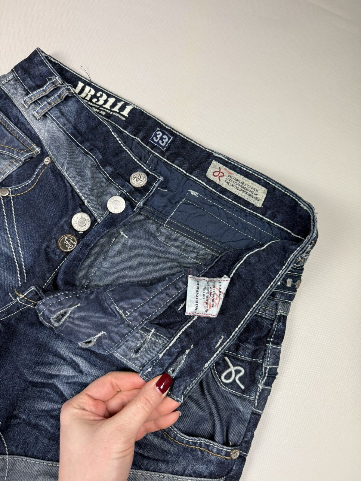 Japanese Brand J-Rag Men’s Japanese Style Multipocket Patchwork Jeans Size US 33 - 11 Thumbnail