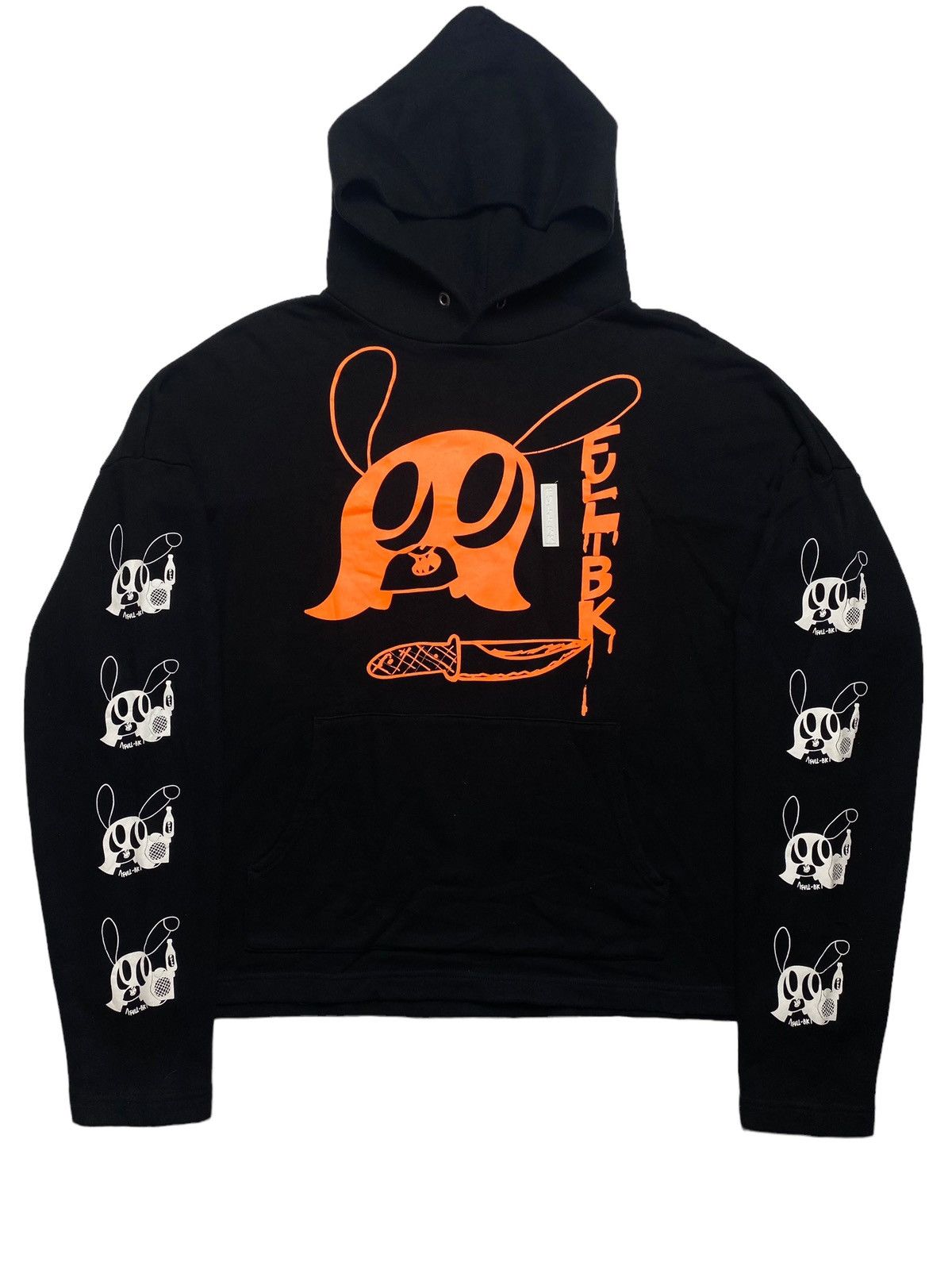 image of 2000S Full Bk - Crop Oversized Hoodie in Black, Men's (Size Large)