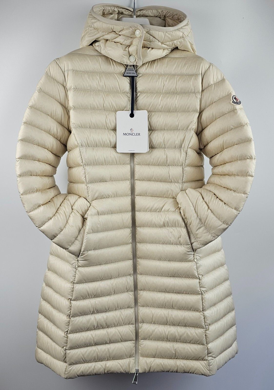 Moncler MONCLER Igelong White Ivory Hooded Long Down Jacket Size XXS / US 00 / IT 34 - 2 Thumbnail