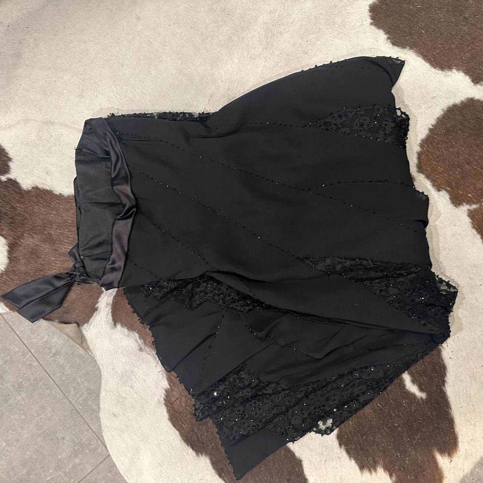 Other 100% Silk Black Y2k Vintage Strapless Gown Size M / US 6-8 / IT 42-44 - 4 Thumbnail