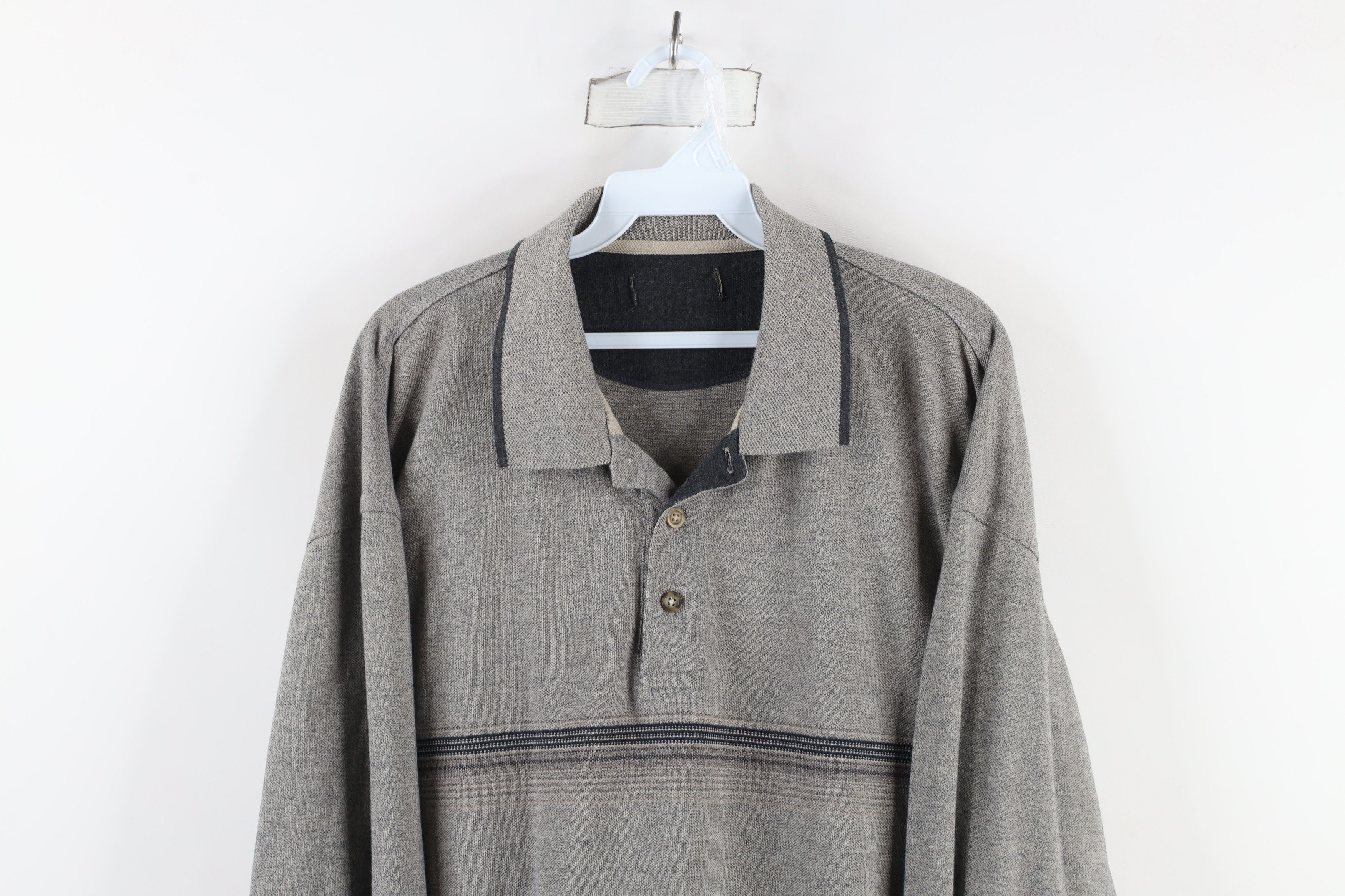 Vintage Vintage 90s Streetwear Knit Long Sleeve Rugby Polo Shirt Size US XXL / EU 58 / 5 - 2 Thumbnail
