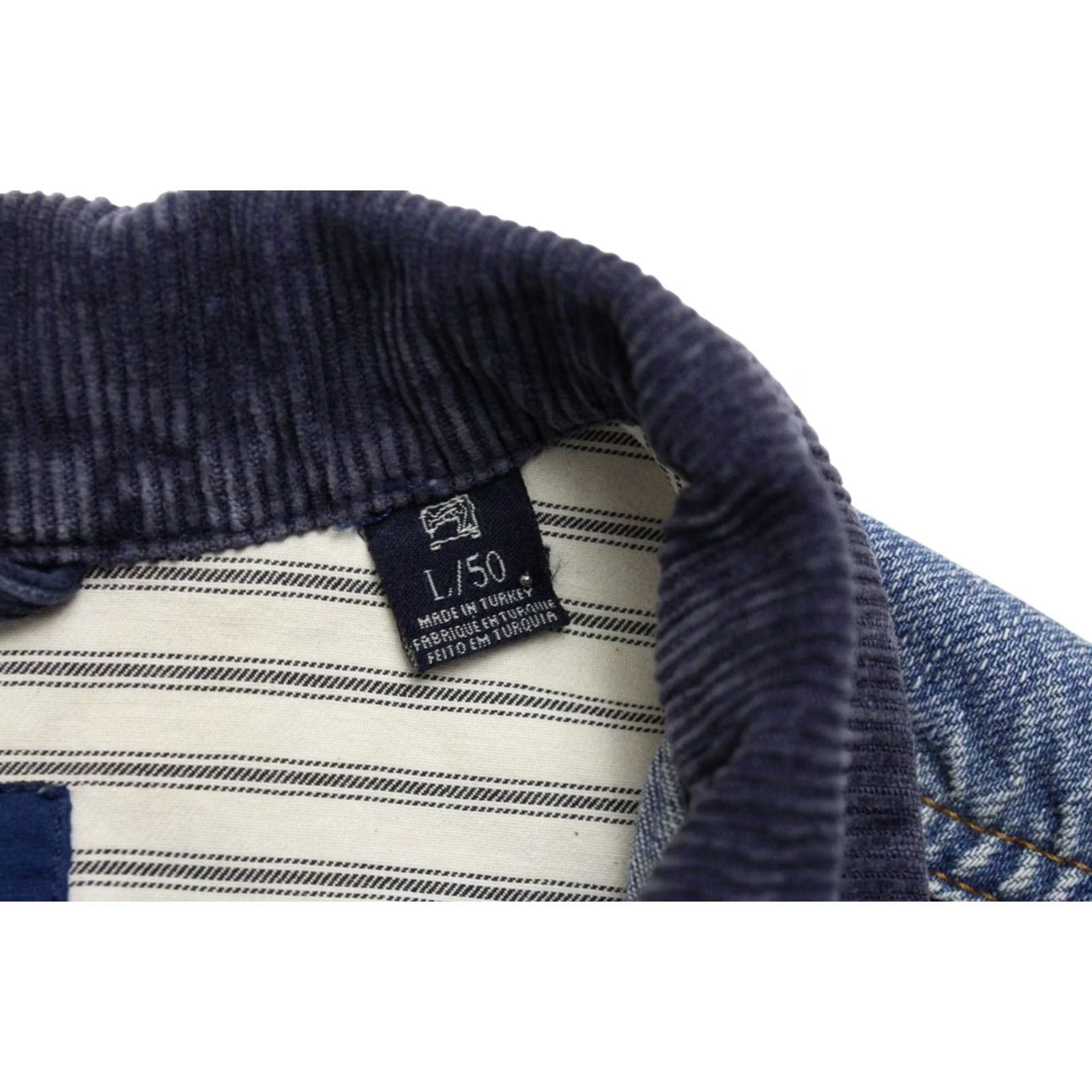 Scotch & Soda SCOTCH & SODA Jacket Men's LARGE Denim Trucker Polo Collar Whiskers Faded Blue Size US L / EU 52-54 / 3 - 7 Thumbnail