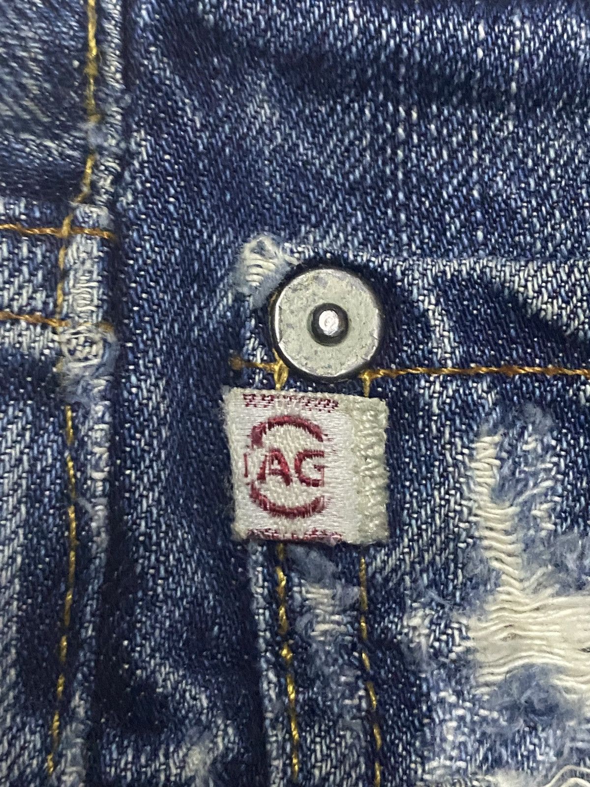 AG Adriano Goldschmied Vintage Adriano Ag Grunge Distresse Straight Jeans Size US 30 / EU 46 - 12 Thumbnail