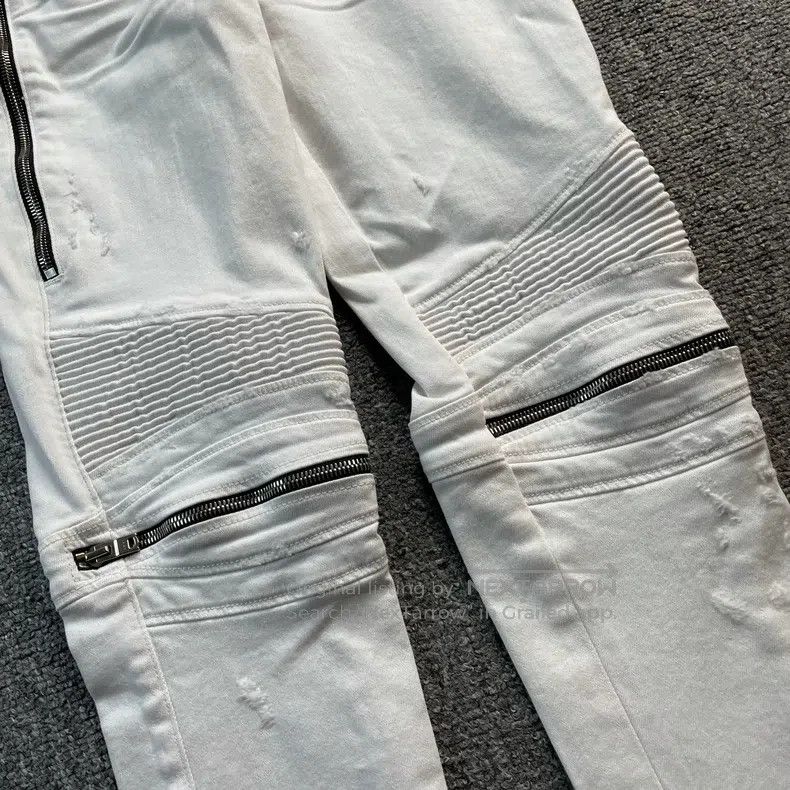 Amiri Amiri Size 26 White zip-up jeans Size US 26 / EU 42 - 2 Thumbnail