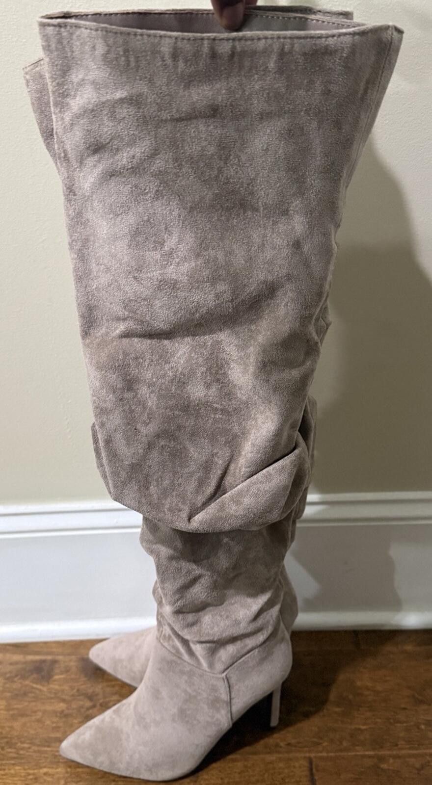 Other UNILADY Knee High Boots Stiletto Heels Pointed Toe Taupe Size US 6.5 / IT 36.5 - 3 Thumbnail