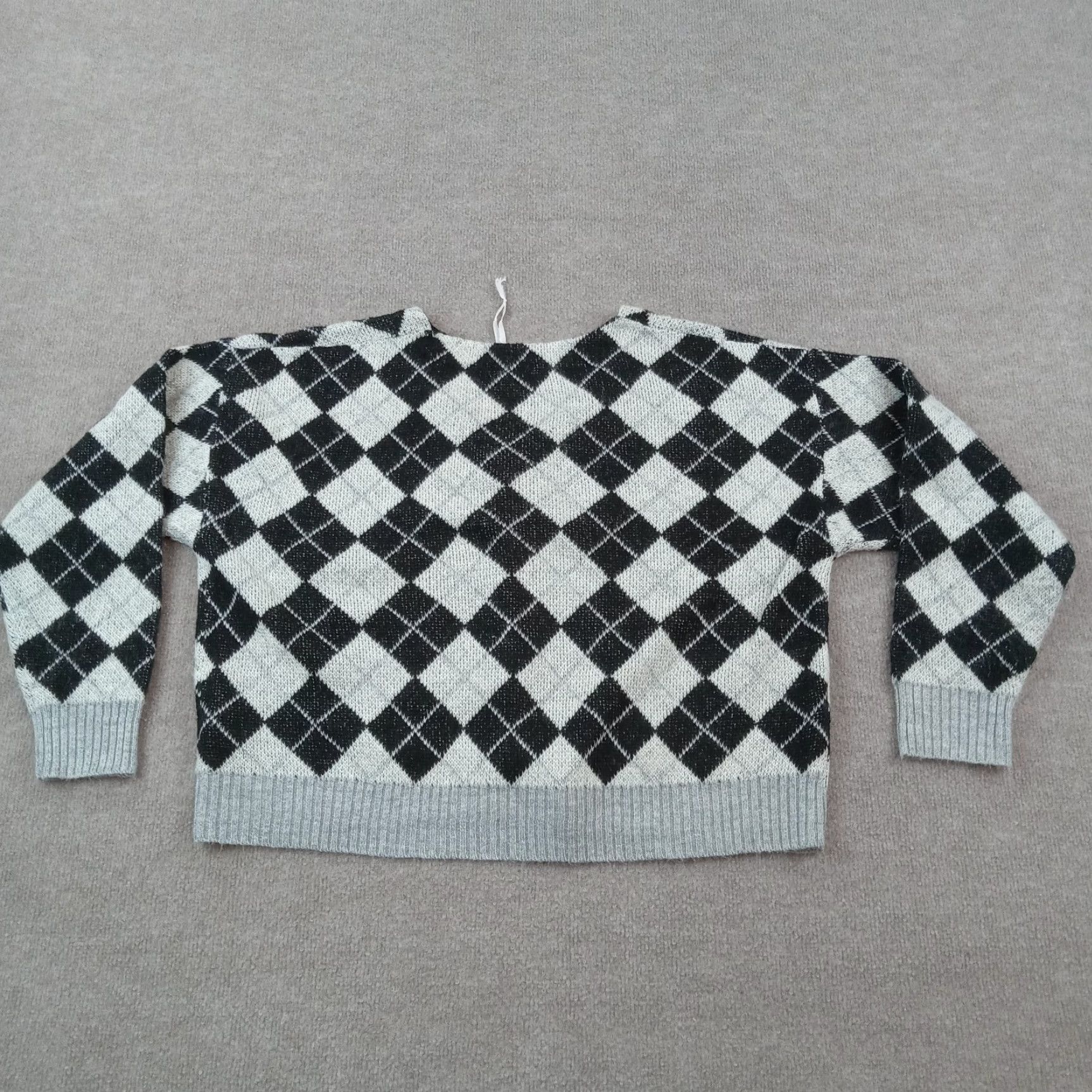 Vintage Grace Karin Argyle Cardigan Sweater Womens Large Gray Size L / US 10 / IT 46 - 7 Thumbnail