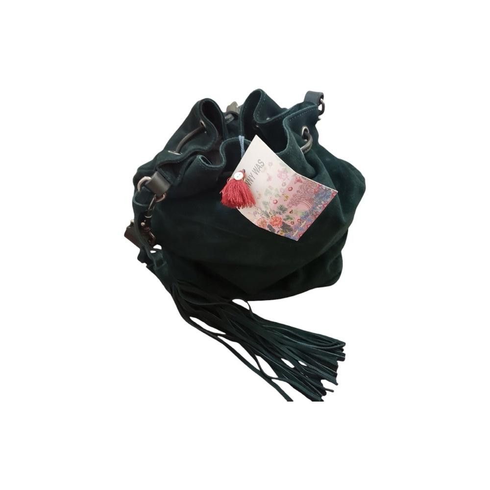 Designer Johnny Was Los Angeles NWT Green Suede Drawstring Bag Size ONE SIZE - 4 Thumbnail