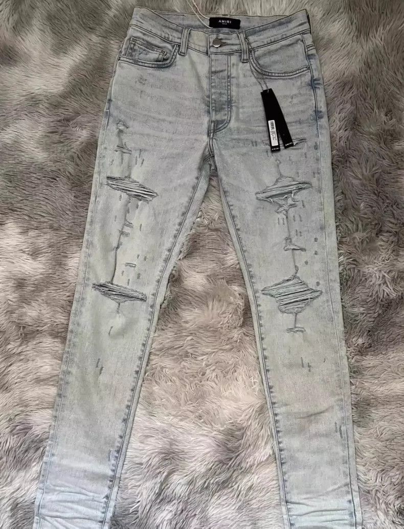 Amiri Amiri The Great Blue Destruction Jeans Size US 30 / EU 46 - 1 Thumbnail