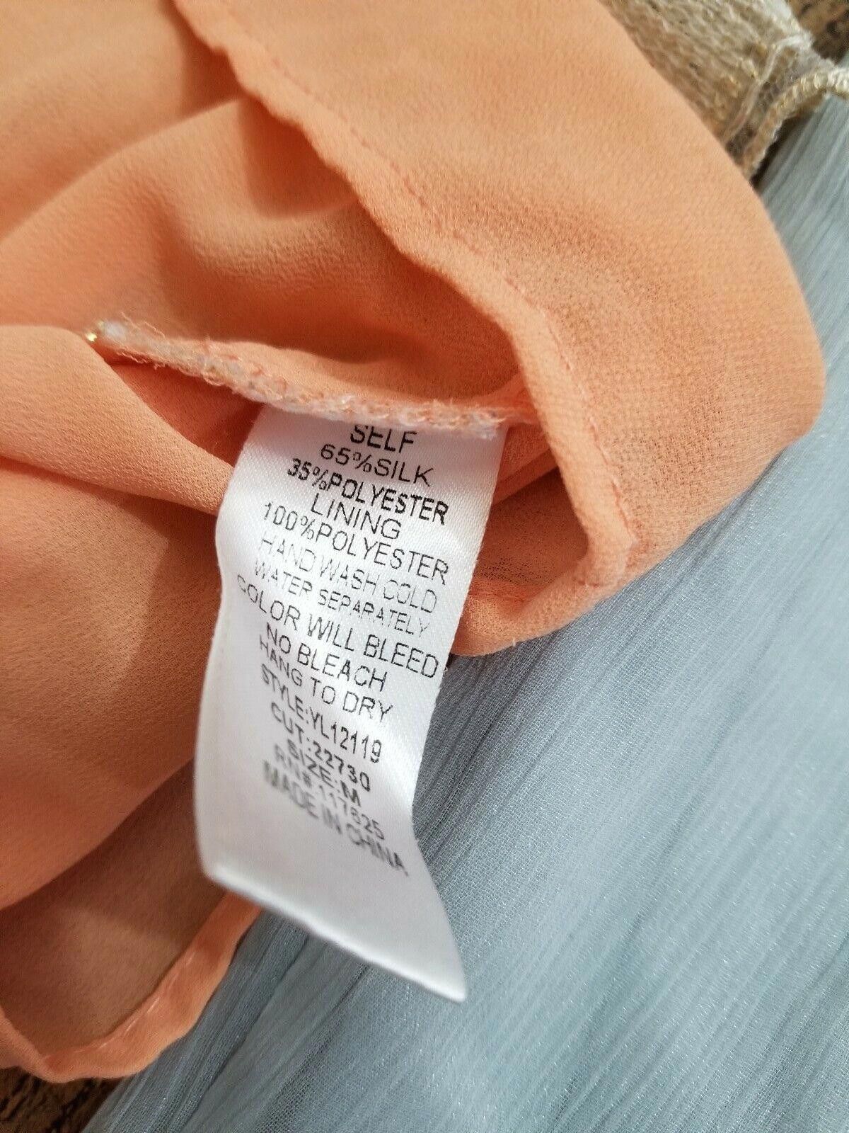 Designer Womens Tank Top Lot Medium Dressy Silk Orange Silver Size M / US 6-8 / IT 42-44 - 8 Thumbnail