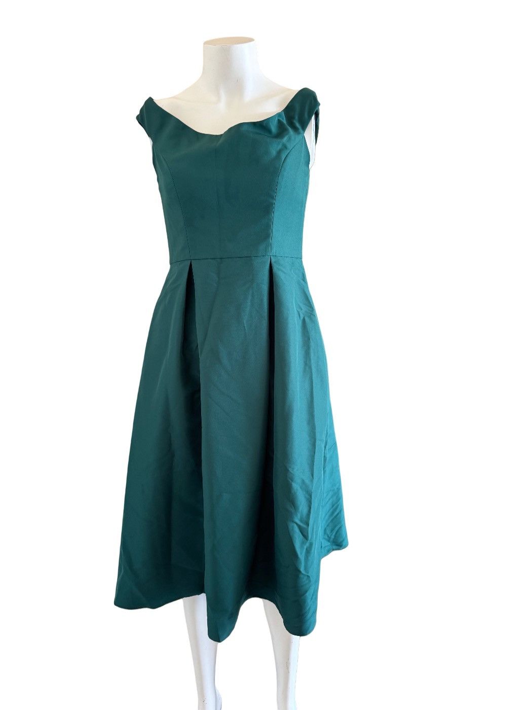 Jenny Packham Jenny Peckham NWT Bardot satin hunter emerald green brides Size S / US 4 / IT 40 - 5 Thumbnail