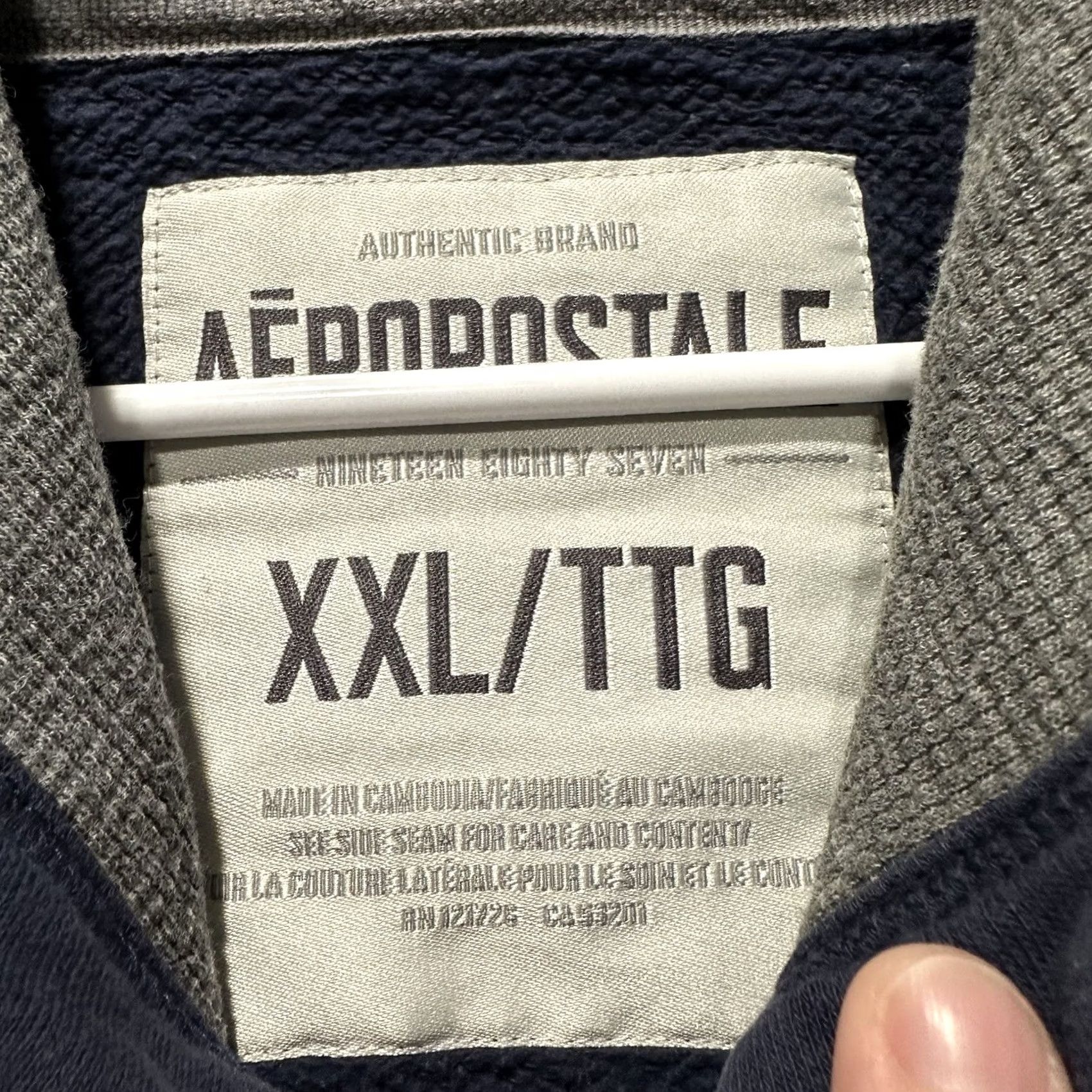 Aeropostale Aeropostale Sweatshirt Mens 2XL Navy Blue Waffle Knit Hood Athletic Department Size US XXL / EU 58 / 5 - 5 Thumbnail