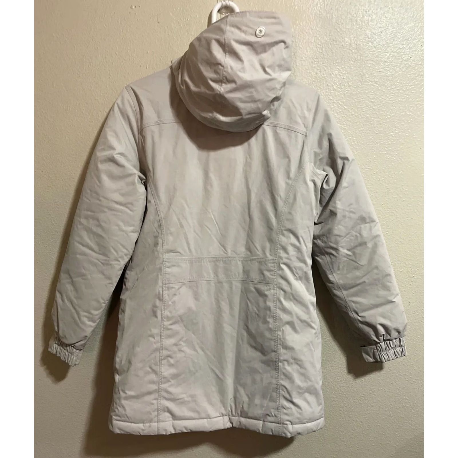 Mountain Hardwear Mountain Hard Wear Women’s Puffer Parka Jacket Long Hooded Beigy 80% Down 20% Feather Regular S Coat Size S / US 4 / IT 40 - 3 Thumbnail