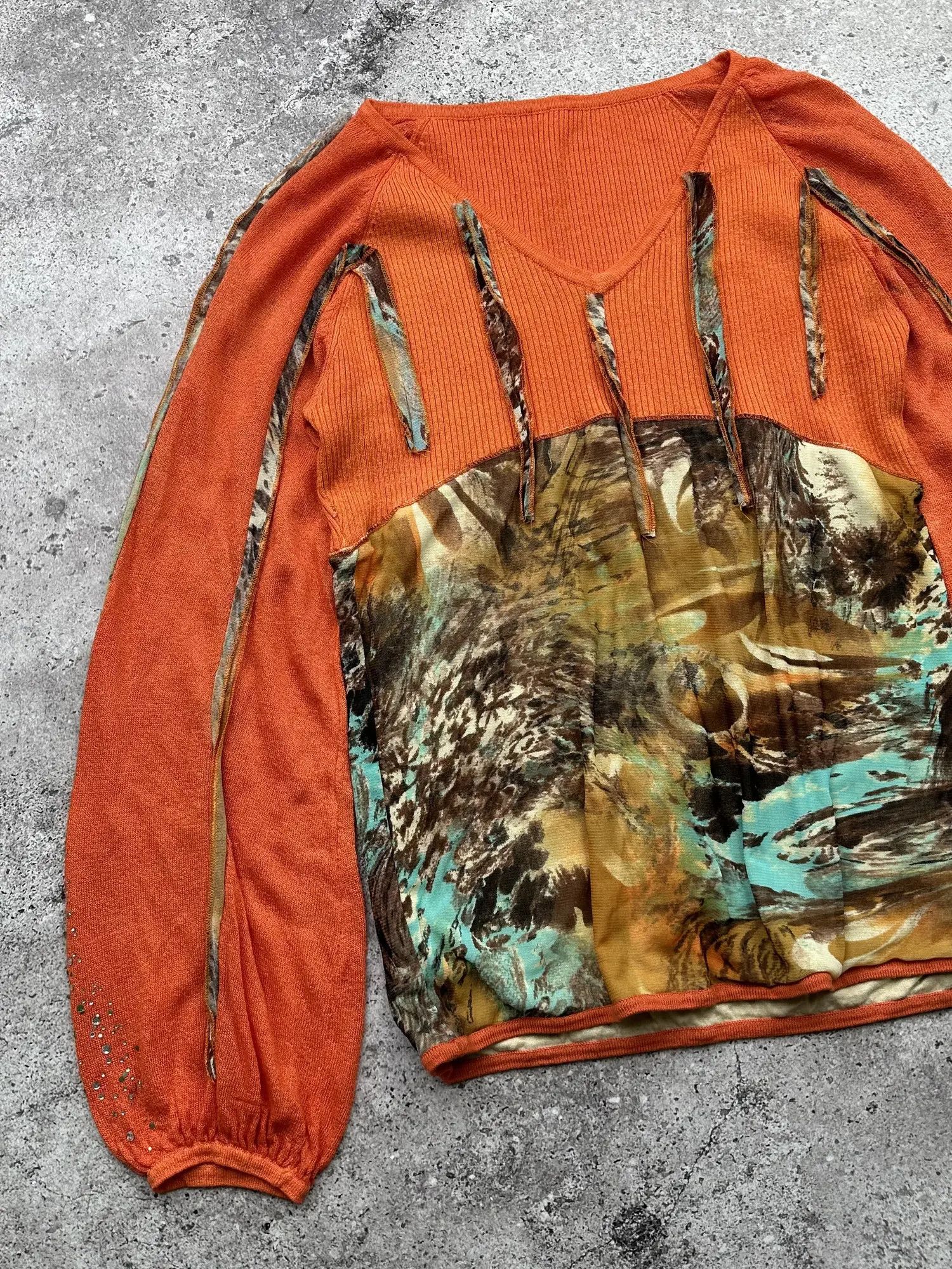 Vintage Vintage Printed Sweater C77(V624) Size M / US 6-8 / IT 42-44 - 2 Thumbnail