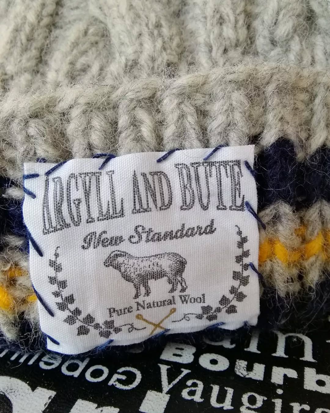 Vintage Argyll and Bute Grey Natural Wool Beanie Size ONE SIZE - 2 Thumbnail