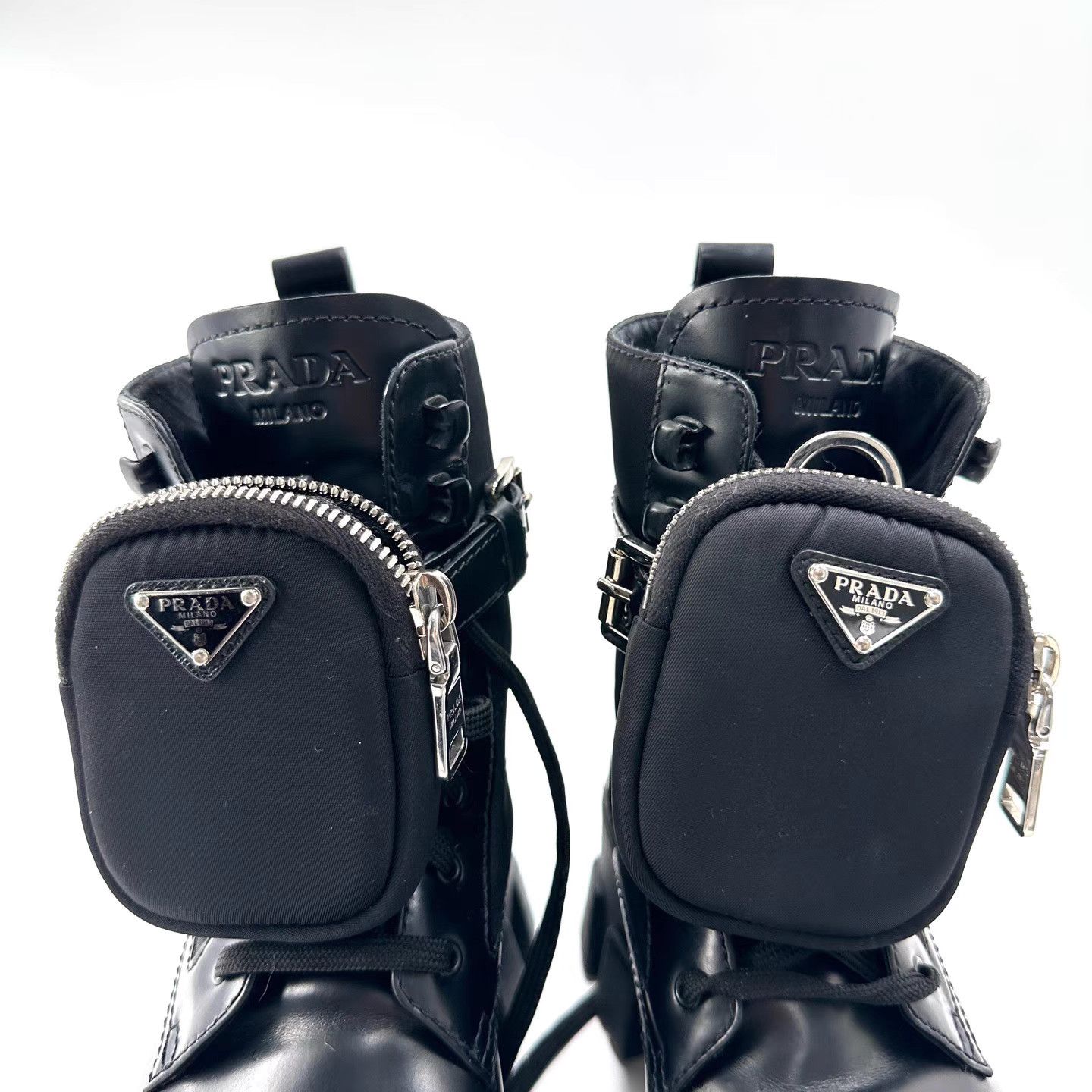 Prada Prada Monolith Mini Bag Logo Combat Boots K12 Size US 8 / EU 41 - 7 Thumbnail
