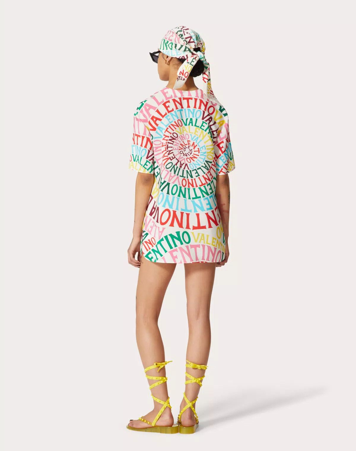 Valentino o1s1wg110625 Loop Crepe De Chine Dress in Multicolor Size M / US 6-8 / IT 42-44 - 5 Thumbnail