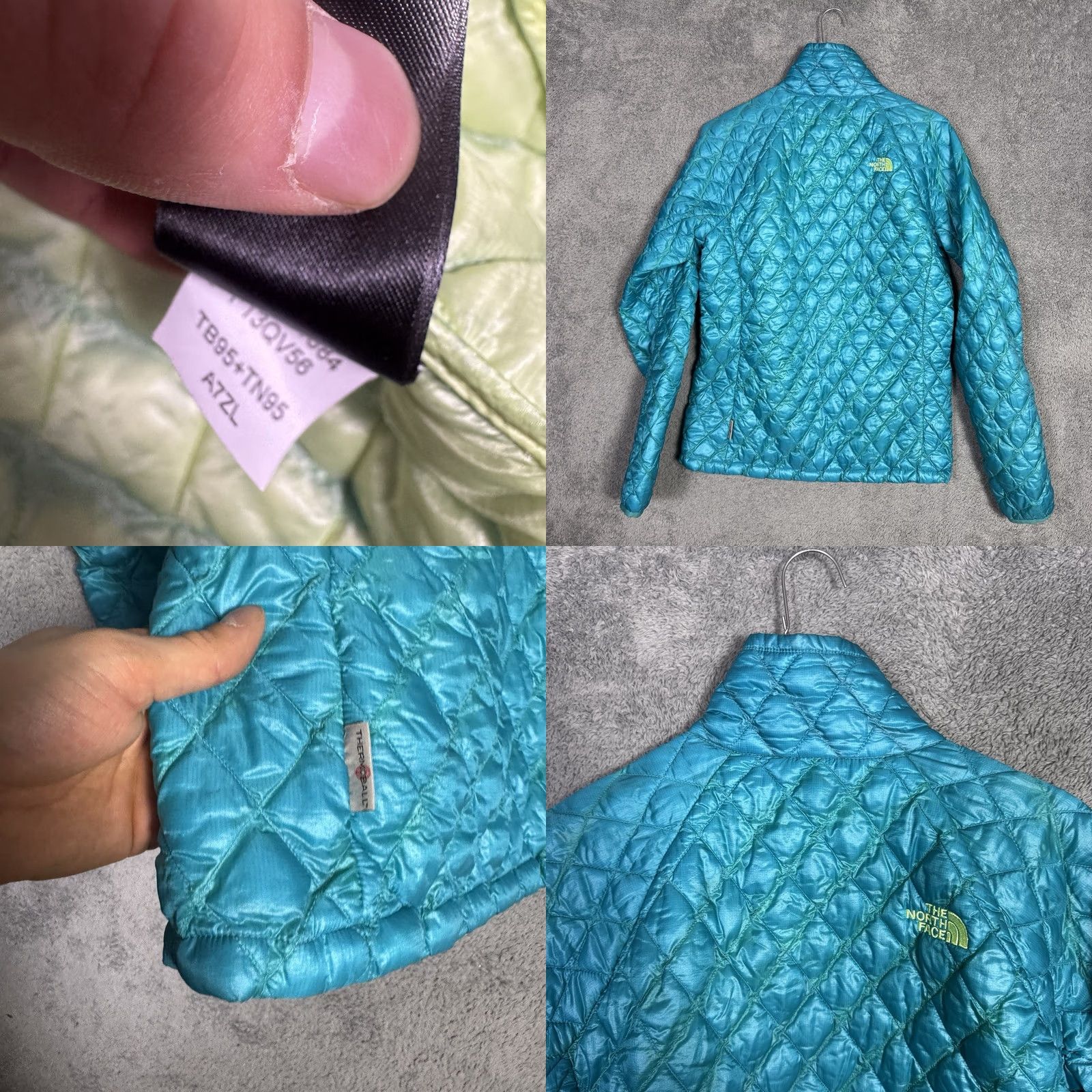 The North Face VINTAGE The North Face Thermoball Jacket Womens S Quilted Puffer Full Zip Blue 90s Y2K Size S / US 4 / IT 40 - 9 Thumbnail