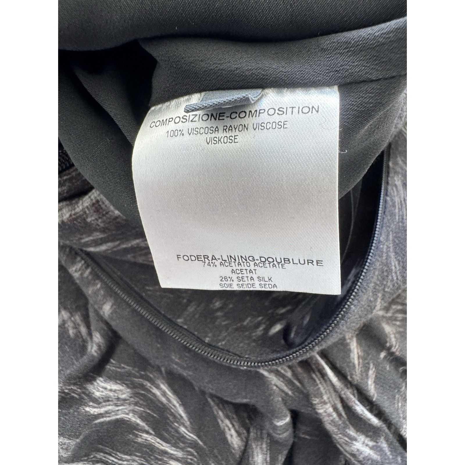 McQ Alexander McQueen Alexander McQueen Black Printed Crepe Draped Midi Dress 38 Size XS / US 0-2 / IT 36-38 - 6 Thumbnail