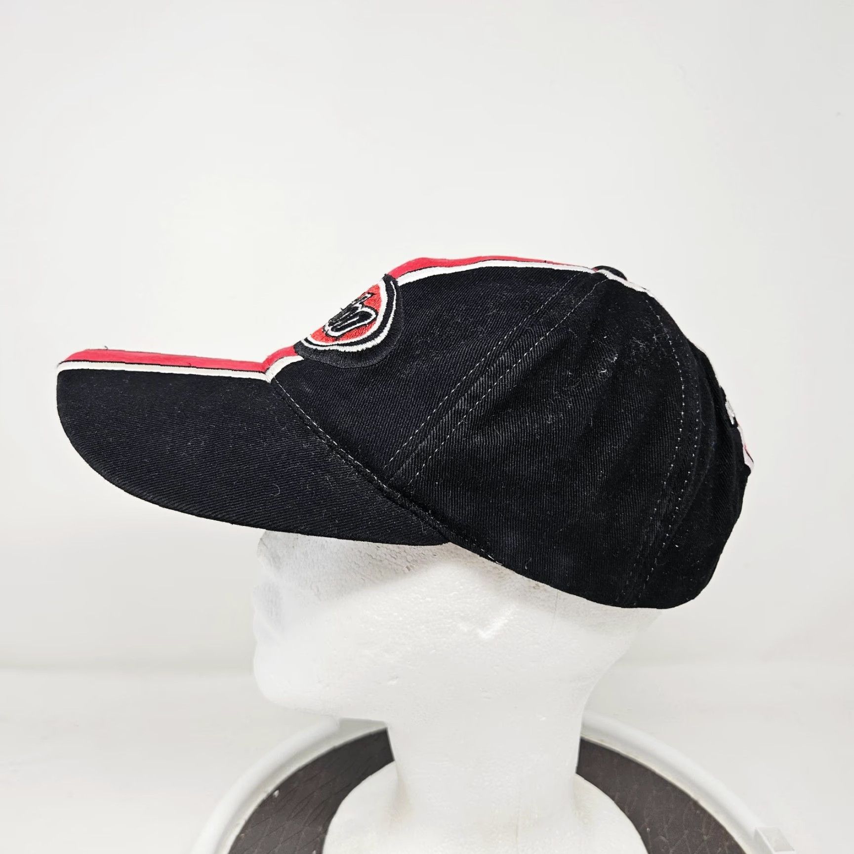 Vintage Ski-Doo Hat Cap Baseball Strap Back One Size Black Mens Ski Snowmobile Cap Striped Adjustable Size ONE SIZE - 5 Thumbnail