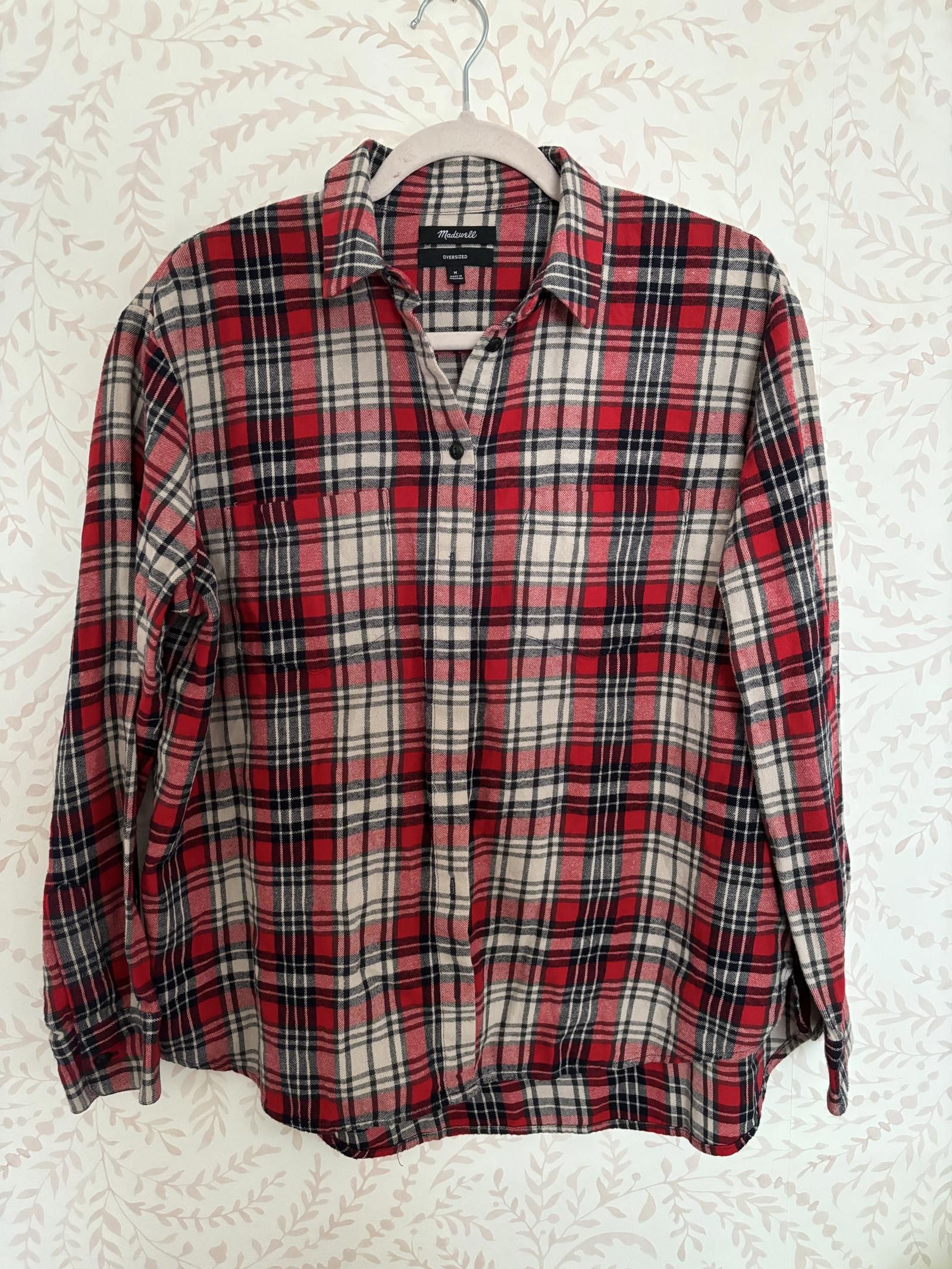 Madewell EUC Madewell Oversized Plaid Flannel Shirt 100% cotton - M Size M / US 6-8 / IT 42-44 - 1 Thumbnail