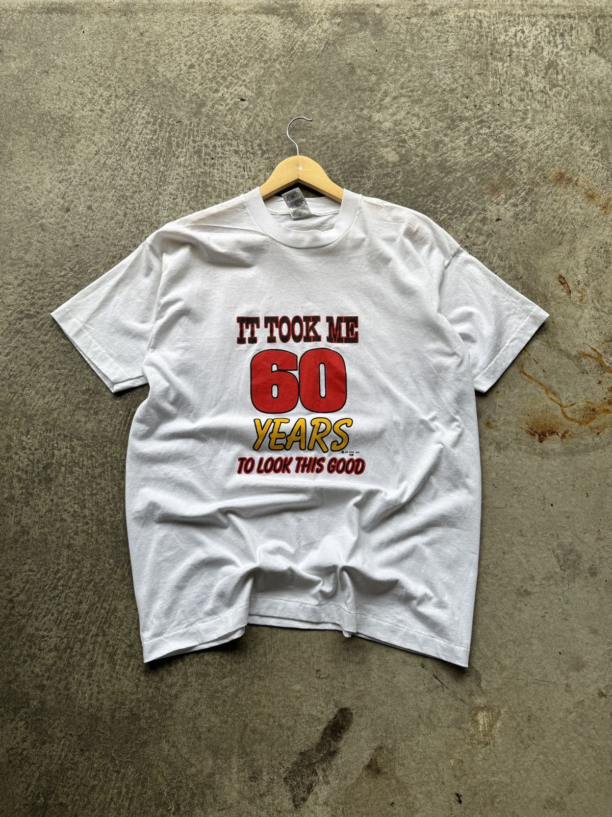 Other × Vintage Vintage Y2K 60 years joke old age white t shirt Size US XL / EU 56 / 4 - 1 Thumbnail