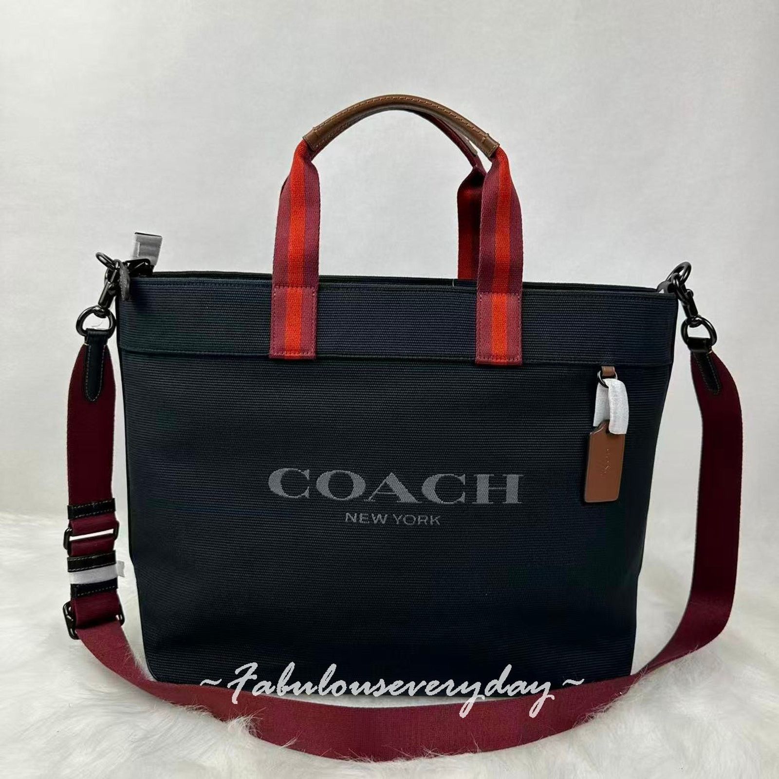 Coach Coach Men's Canvas Tote Bag 38 In Black CJ486 NWT Size ONE SIZE - 1 Thumbnail