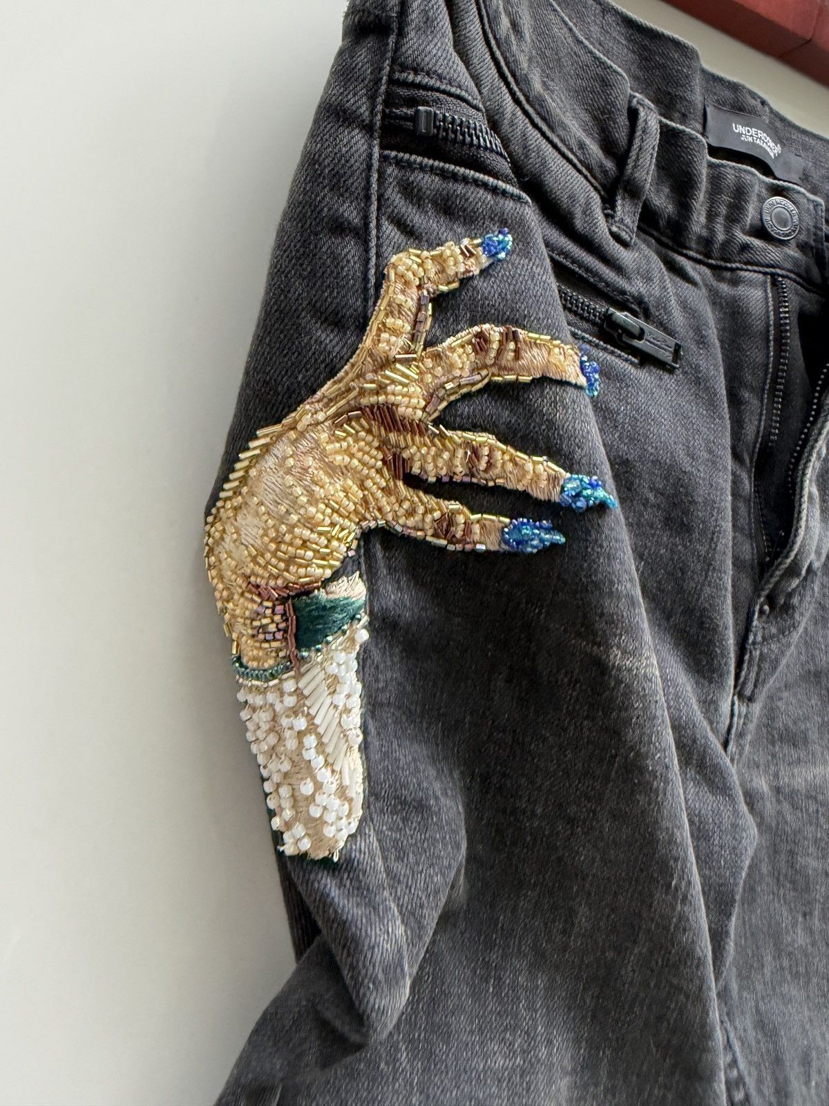 Undercover UNDERCOVER 23AW Hand Beaded Slim Denim Jeans UC2C4510 Size US 27 - 4 Thumbnail