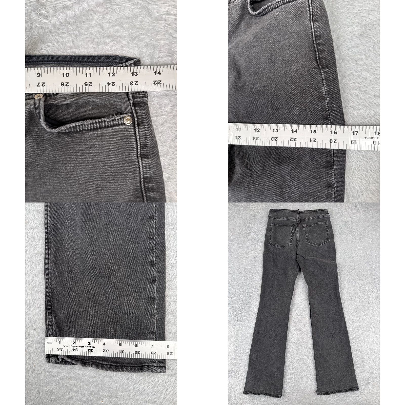 Vintage Divider Jeans Womens 6 Black No Waist Flared Cotton Blend Mid Rise Cotton 26x30 Size 28" / US 6 / IT 42 - 9 Thumbnail