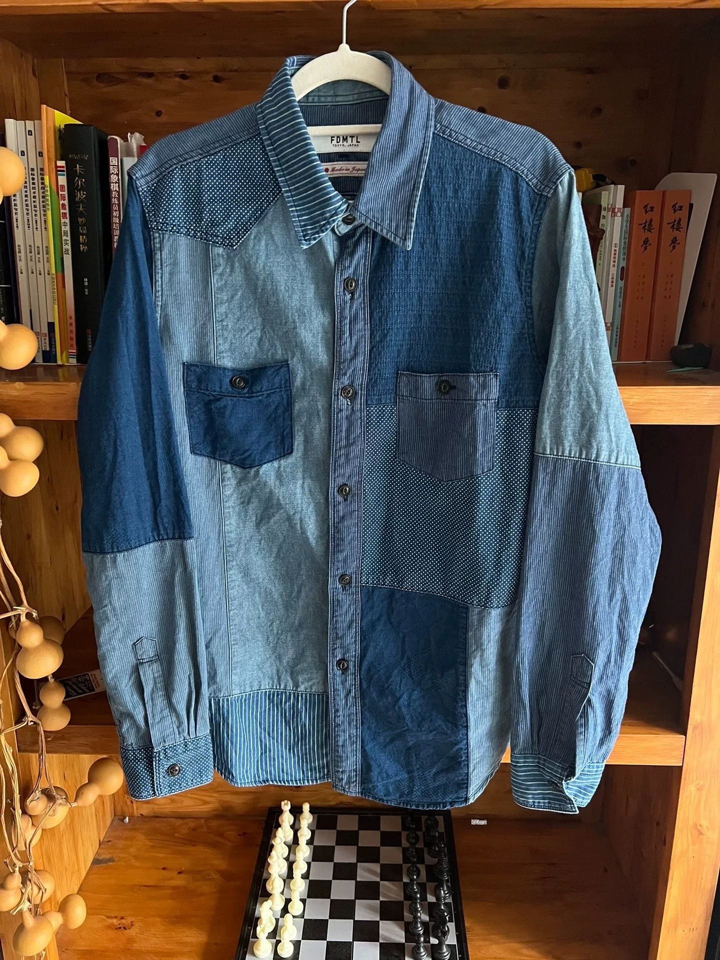 FDMTL FDMTL Indigo Patchwork Distressed Shirt Size US M / EU 48-50 / 2 - 4 Thumbnail