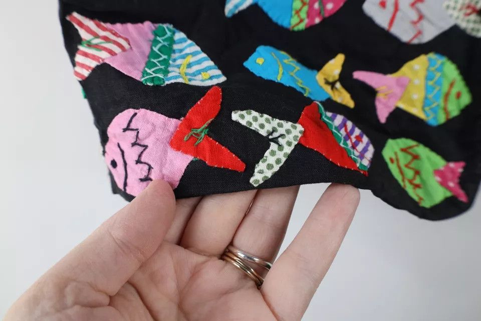 Vintage Vintage 90s Streetwear Patchwork Fish Open Front Vest Jacket Size M / US 6-8 / IT 42-44 - 4 Thumbnail