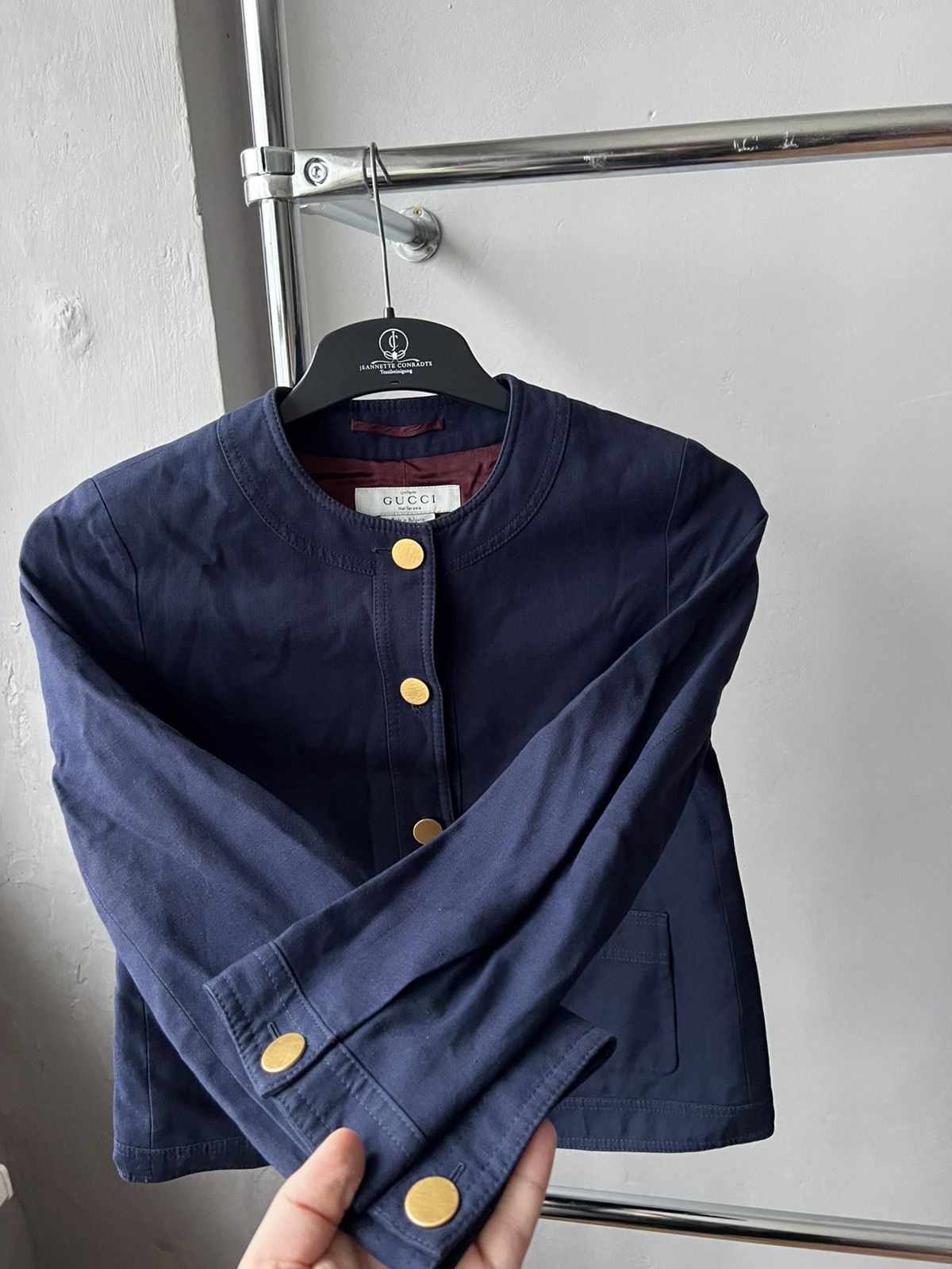 Gucci GUCCI UNIFORM WOMEN GOLD METAL BUTTON NAVY BLAZER JACKET M Size M / US 6-8 / IT 42-44 - 7 Thumbnail